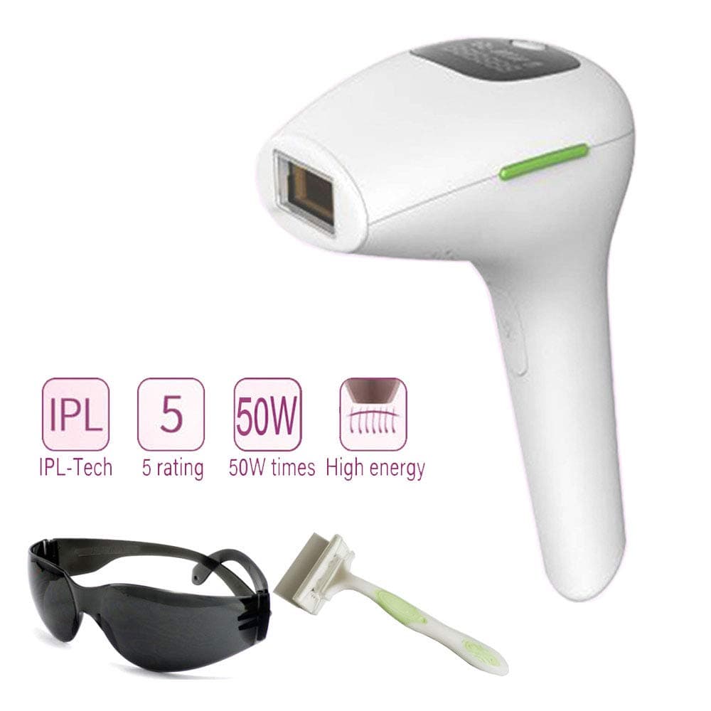 IPL Hair Removal System Light Handheld Epilator for Women Men, LEONMAR 500000 Flashes Beauty Device on Body, Face, Legs, Underarms and Bikini Line, Reduces Long Term Hair Growth(Write)
