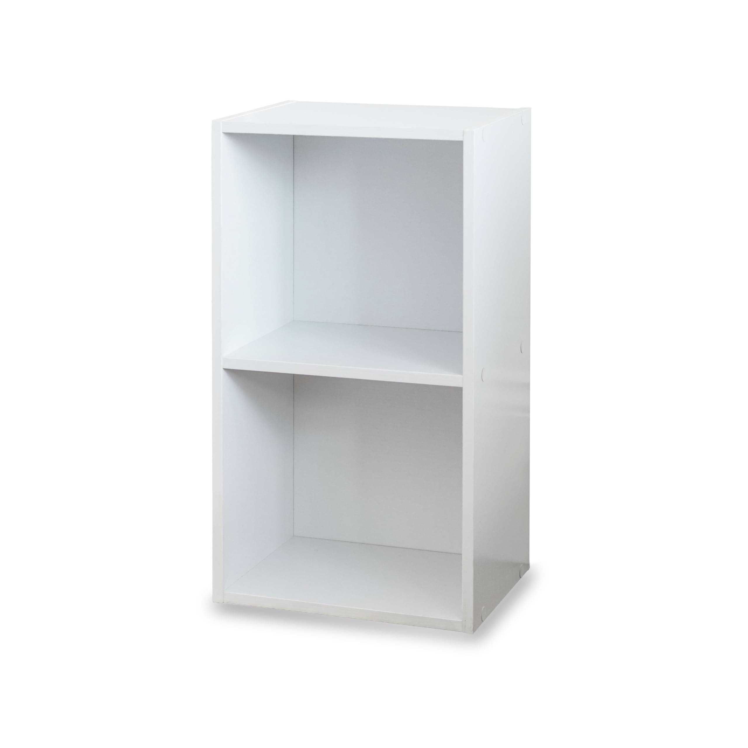 Laura James 2 3 4 Tier White Bookcase Cube Wooden Display Unit Shelving Storage Bookshelf Shelves (2 Tier, No Basket)