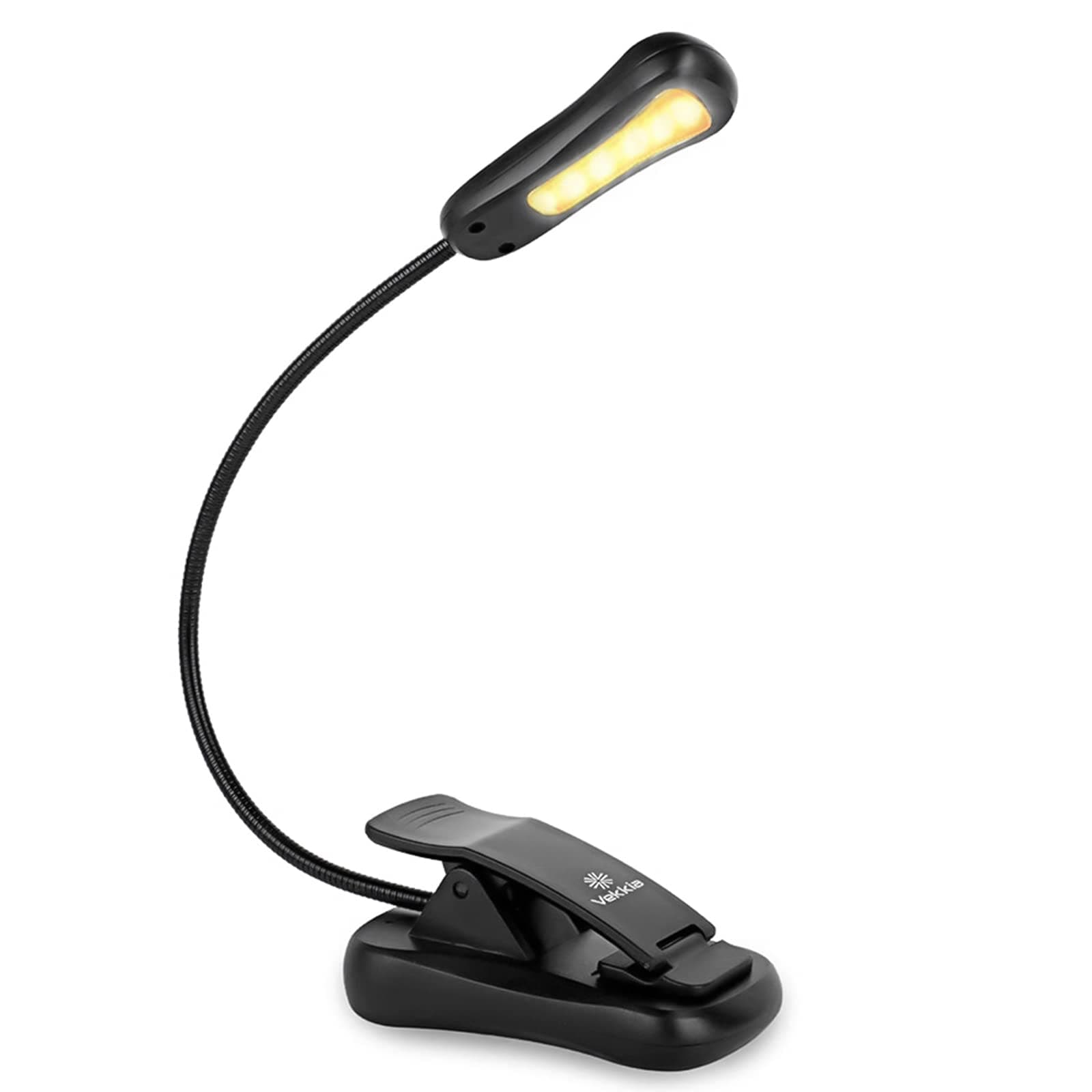 3000K Warm LED Rechargeable Book Light, Easy for Eyes, Clip on Reading Lights for Books in Bed, Car & Travel, Lightweight Slim 2.1 oz. Great for Readers