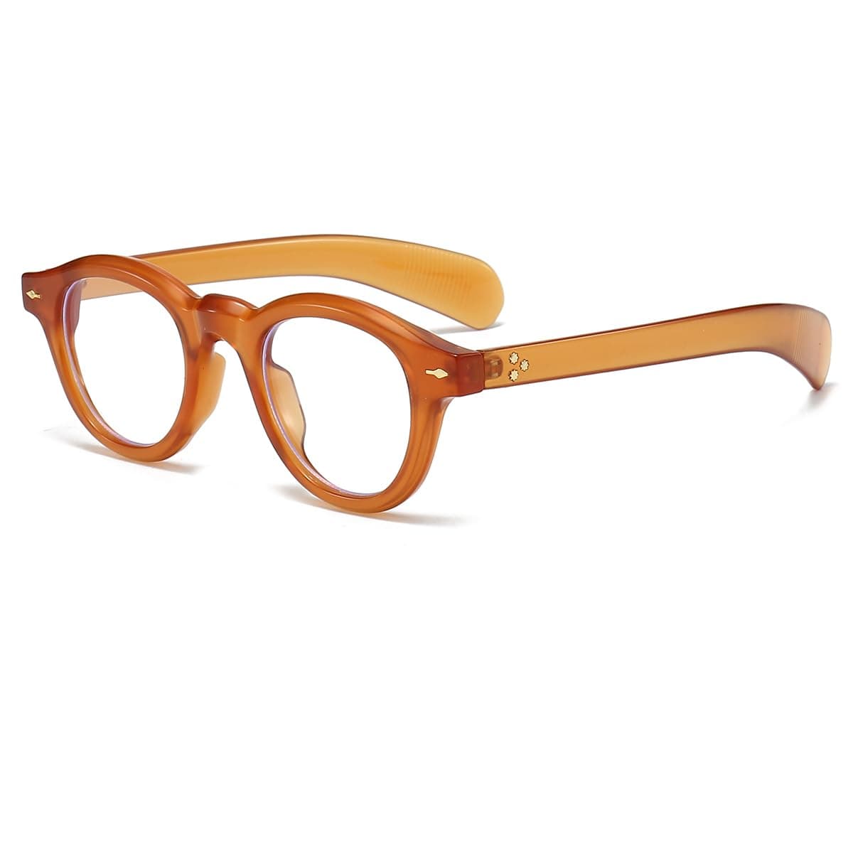 NIDOVIXRound Blue Light Glasses for Men Women Retro Trendy Thick Frame Non Prescription Glasses Computer Eyeglasses