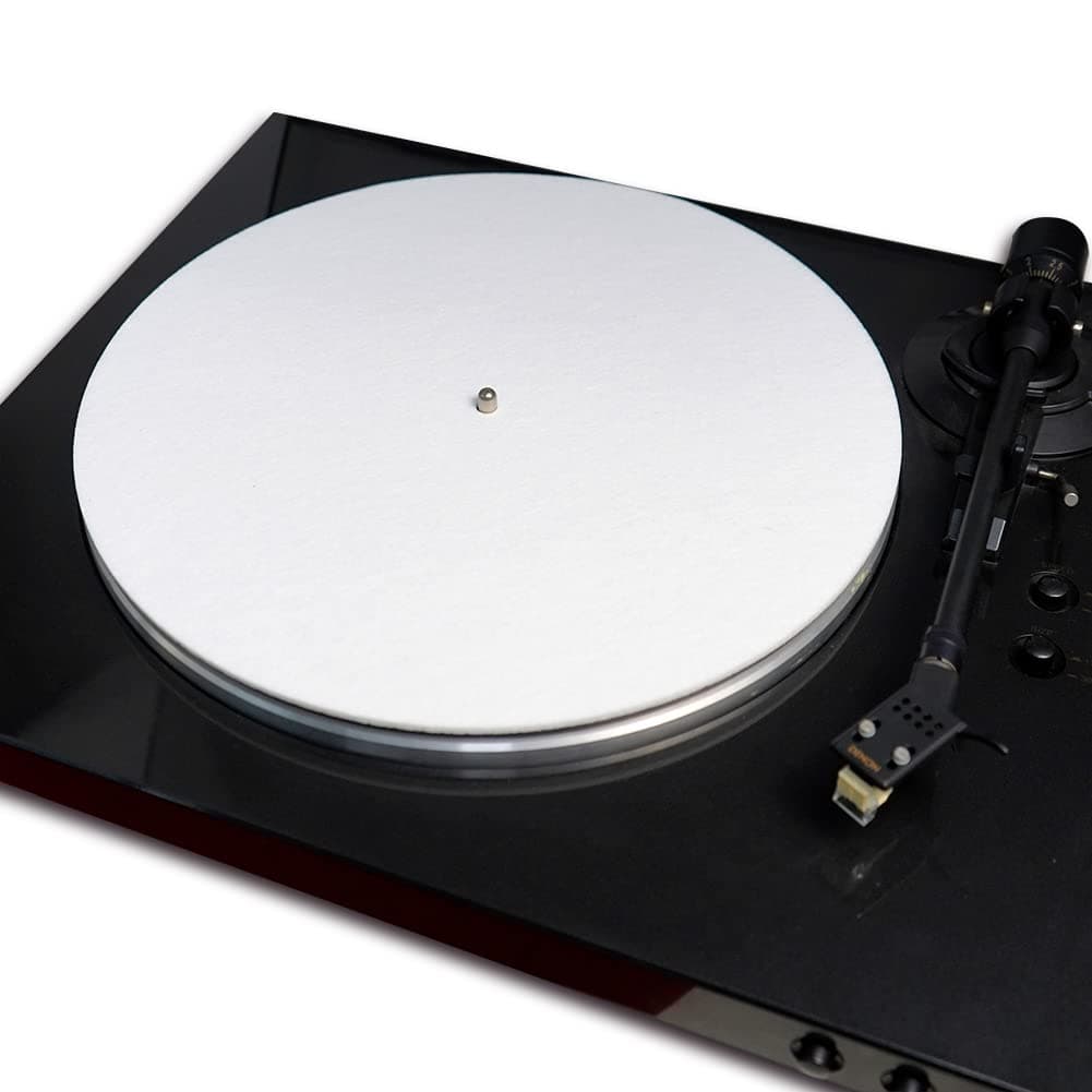 sdroceRyaM3mm Turntable Mat, 12 Inches Slipmat Anti-Static for LP Vinyl Record High-Fidelity Audiophile Acoustic Sound Support Help Reduce Noise Due to Static and Dust (White)