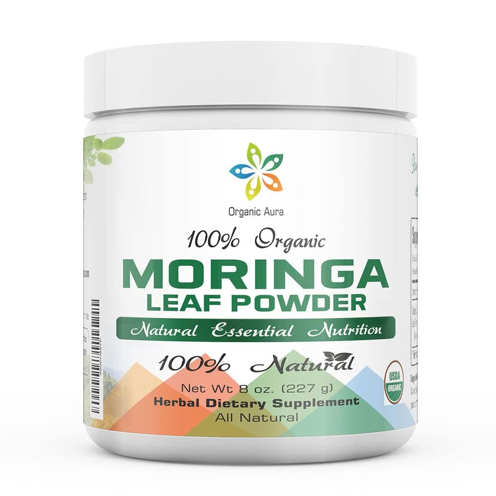 Certified Organic Moringa Leaf Powder-8Oz. USDA Certified Organic. Naturally boosts Energy, Metabolism & Immunity. 100% Pure and Raw. Green Whole Superfood. No GMO, Gluten Free.