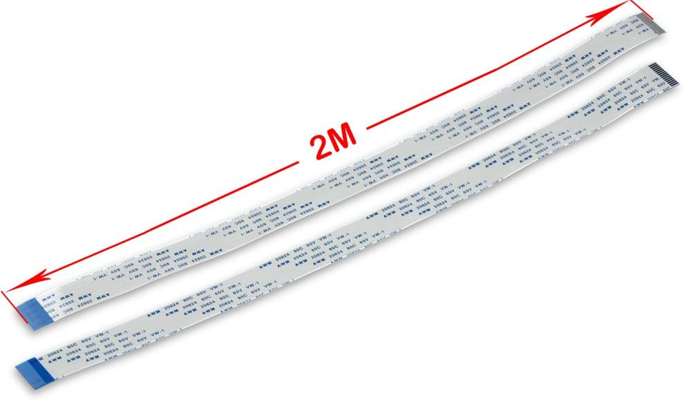 UCTRONICS for Raspberry Pi Camera Cable, Ribbon Flat FFC Camera Cable for Raspberry Pi 15pin 1.0mm Pitch 200cm 6.56ft (Pack of 2)