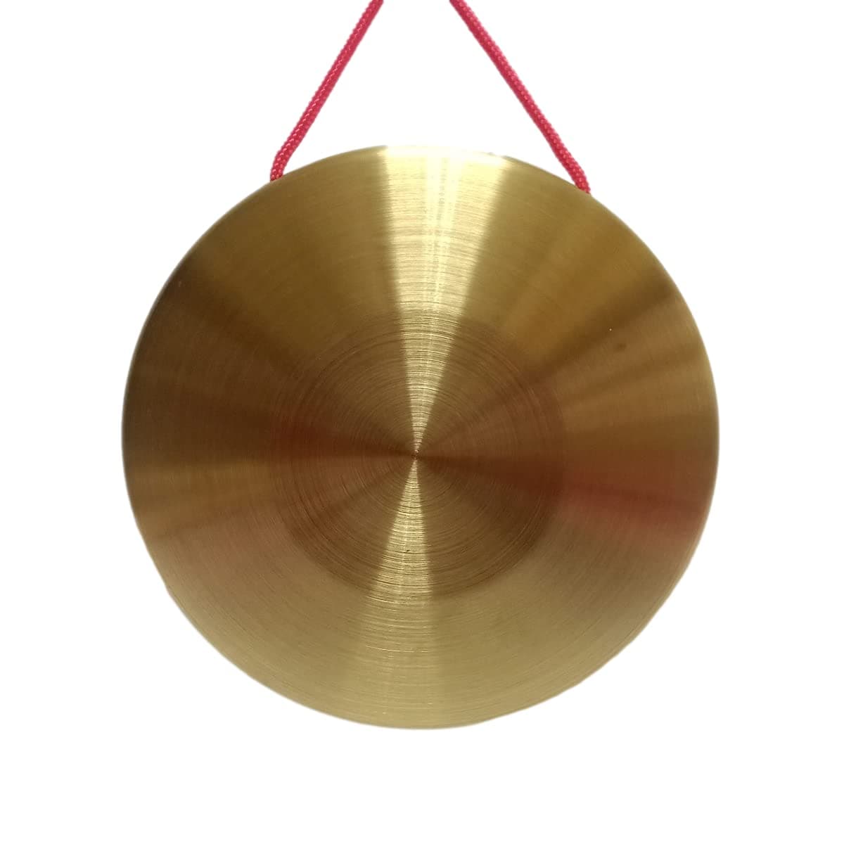 RUIMIMI Gong Instrument with 8.7 inch(22cm),Chinese Traditional Percussion Instrument Brass Gong with Wooden Mallet and Red Hanging String for Home Office Celebration
