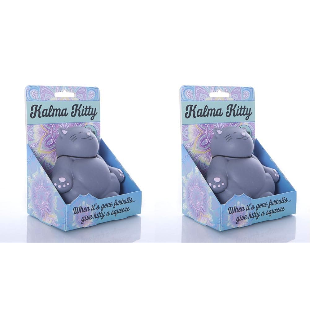Boxer Gifts Kalma Kitty Stress Relief Toy | Helps With Anxiety | Great Birthday Christmas Secret Santa Stocking Filler Gift for Cat Lovers ,Grey (Pack of 2)