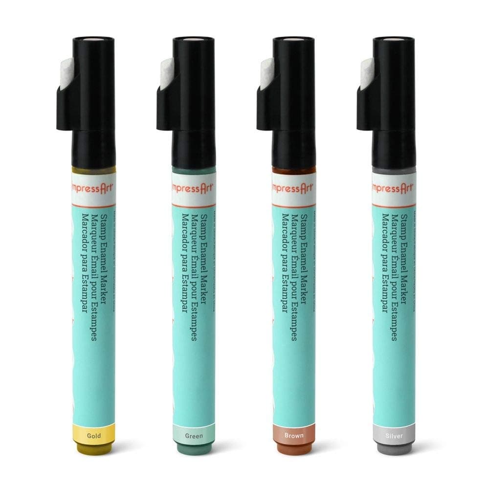 ImpressArt Antique Stamp Enamel Markers, 4 Pack - Metal Stamping Supplies