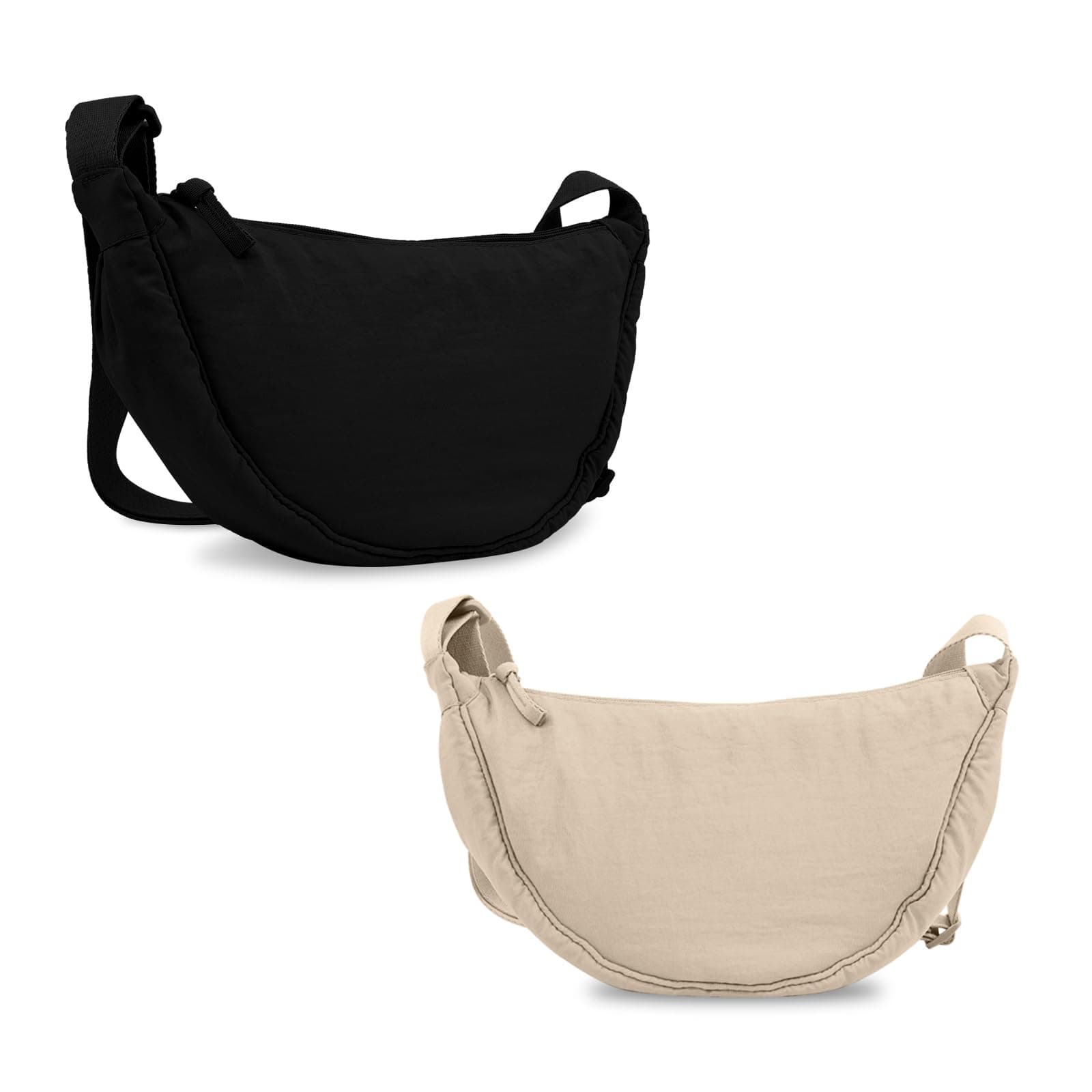 Nylon Crescent Crossbody Bag for Women Purses Trendy Men,Small Travel Sling Bag Hobo