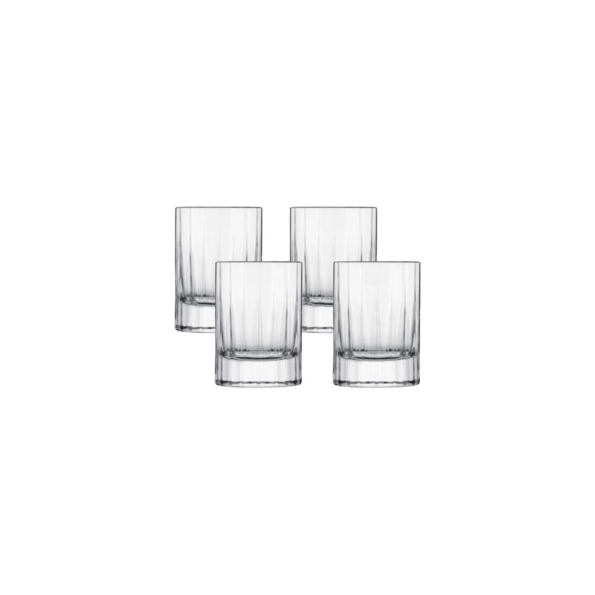 Luigi Bormioli Bach 2.25 oz Liqueur Glasses, Set of 4 - Fine Laser-Cut Rims Durable Thick Base, Made of SON-hyx Crystal - Sinuous Design Mixed Drink Glass - Made in Italy, Dishwasher Safe