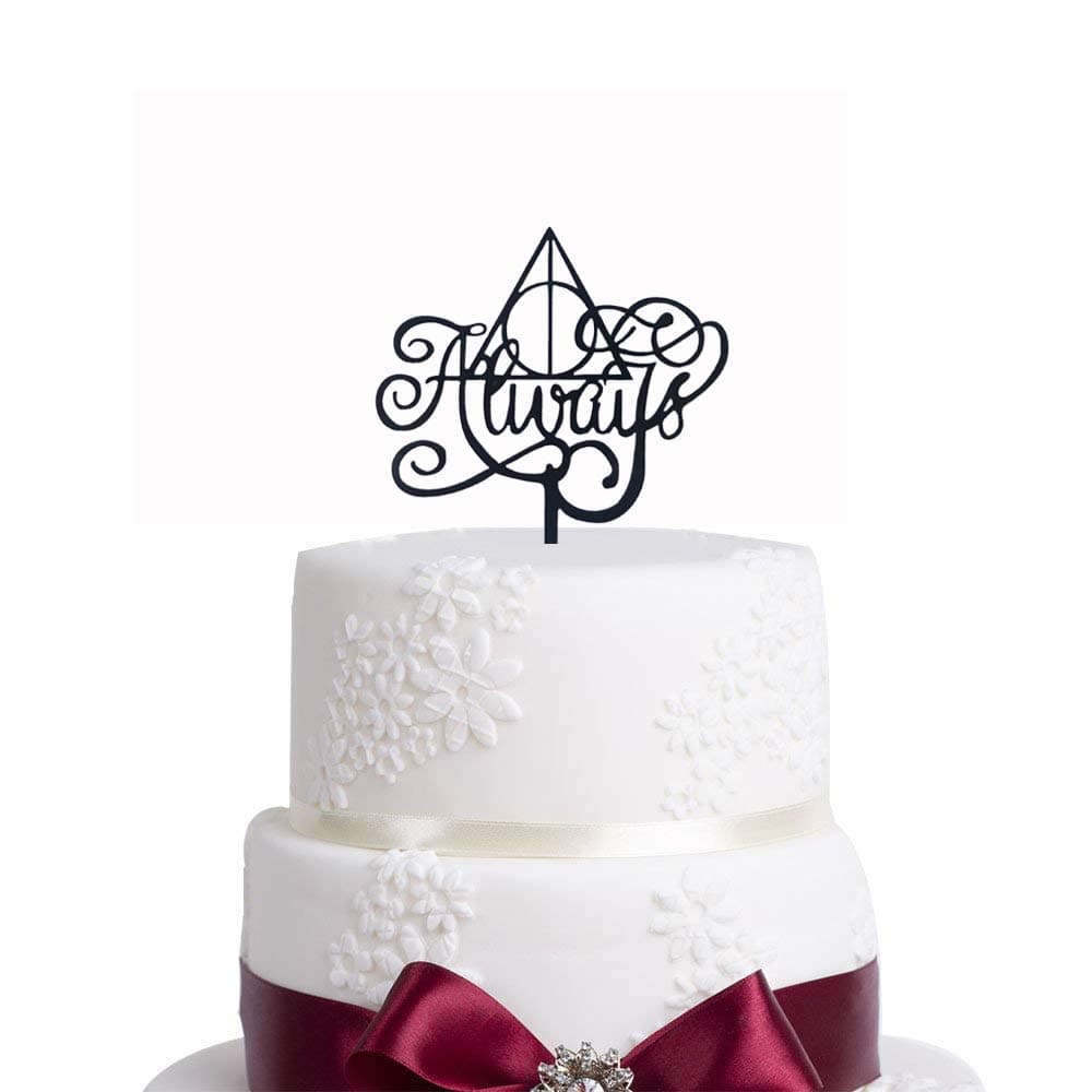 Black Always Cake Topper, Always Cake Sign Inspired for Wedding Anniversary/Bridal/Shower Party Cake Decor, After All This Time Cake Topper