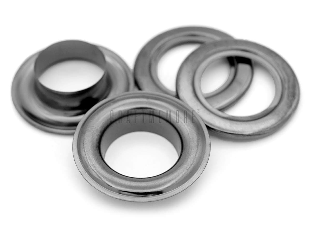 CRAFTMEMORE 3/4" (19MM) ID Grommets Eyelets with Washers for Clothes, Leather, Canvas Pack of 25 Sets (Gunmetal)