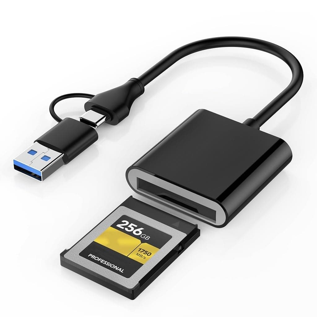 - Verilux® 2-in-1 Card Reader, Type C/USB 3.2 (Gen 2) 10Gbps High-Speed Reader for CFexpress Type B Memory Cards, Compatible with Windows/Mac/Linux/iOS/Android for iPhone 17/16/15, Laptops