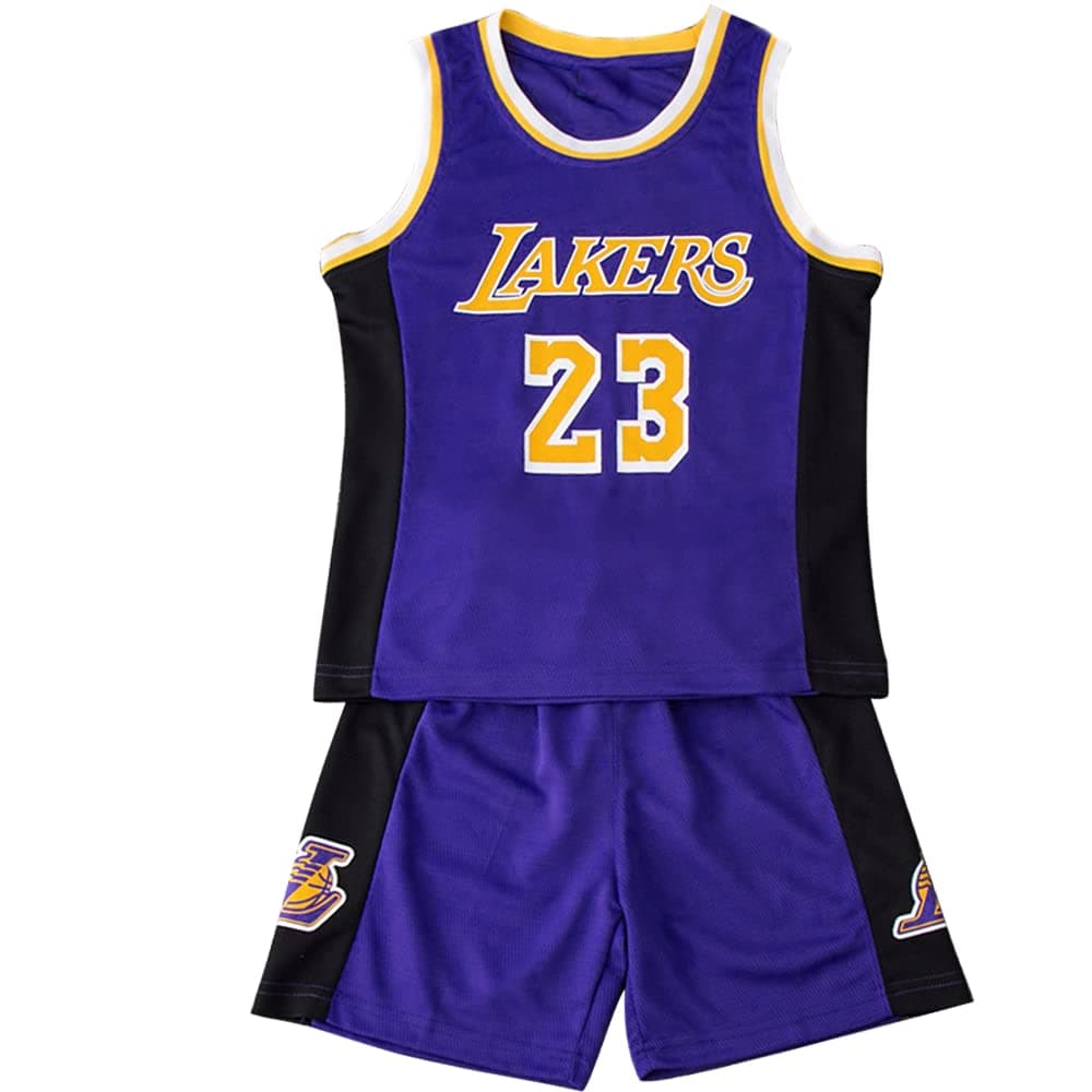 Kids Basketball Kit, 2-Piece Kids Basketball Jersey Vests, Basketball Outfit Boy Shirt, Training Basketballs Kit for Boys, Sleeveless Basket Ball Top and Short Set for 4-14 Years Old Boys Kid Gifts