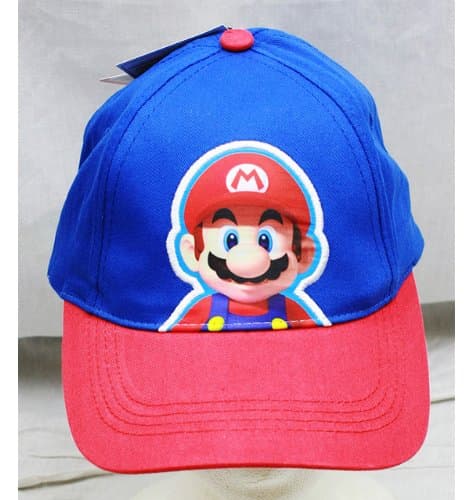 Super Mario Bros. Mario Boys Kids Youth Baseball Cap Hat- Navy/ Red