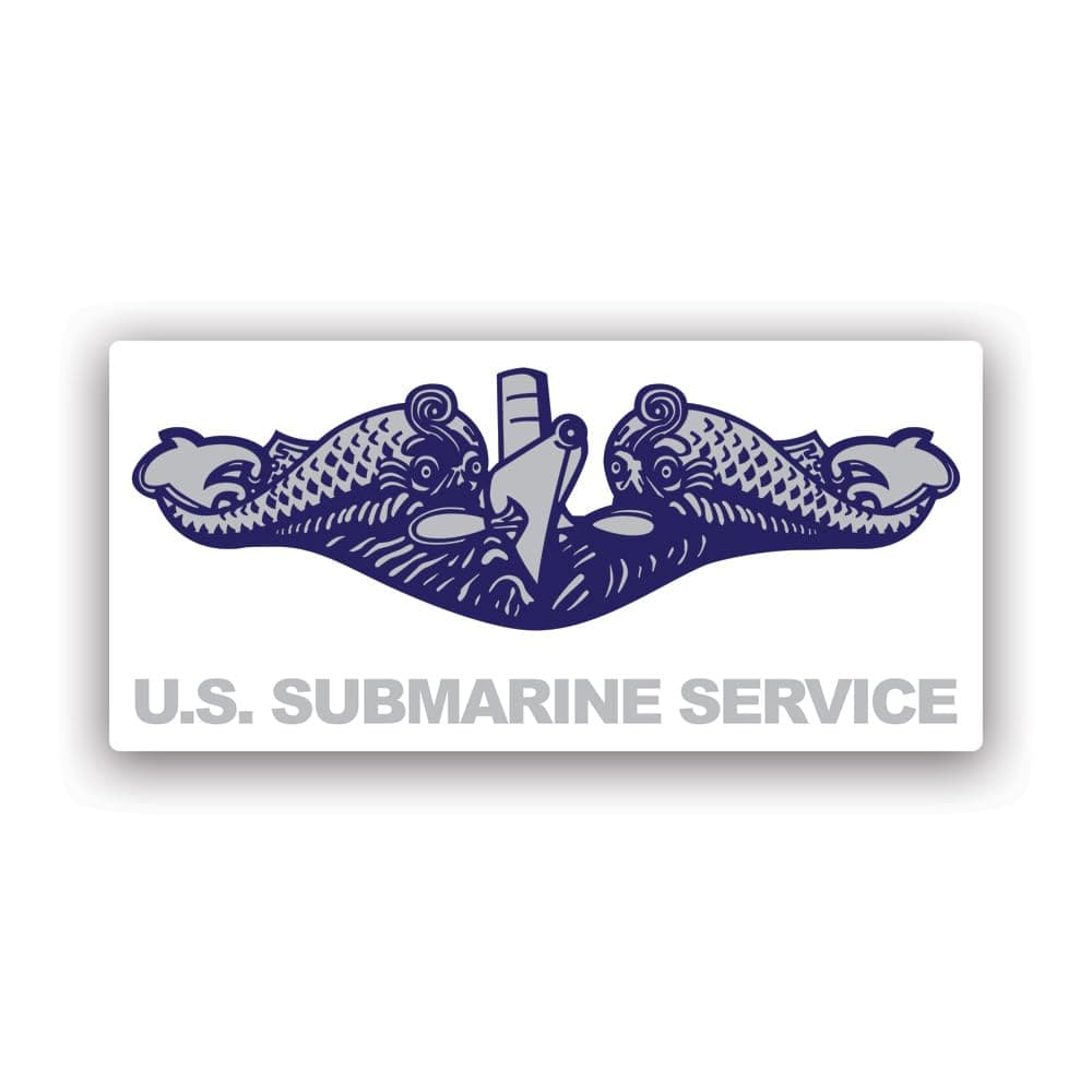 Submarine Warfare Dolphins Sticker Decal - Self Adhesive Vinyl - Weatherproof - Made in USA - sub Naval Submariner 4" Wide