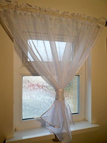 Katiesboutique ltd Beautiful Voile Net Curtains Perfect for Small Window (47.24" x 23.62" (120cm x 60cm), White)