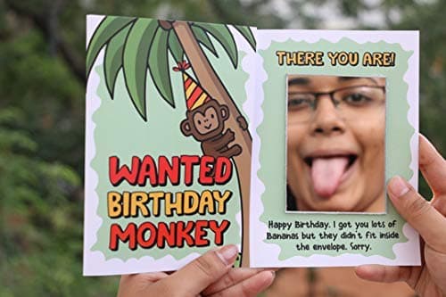 - Oye Happy - Birthday Monkey Card - Prank Birthday Greeting Card for Friends/Bestie to Gift on Birthday