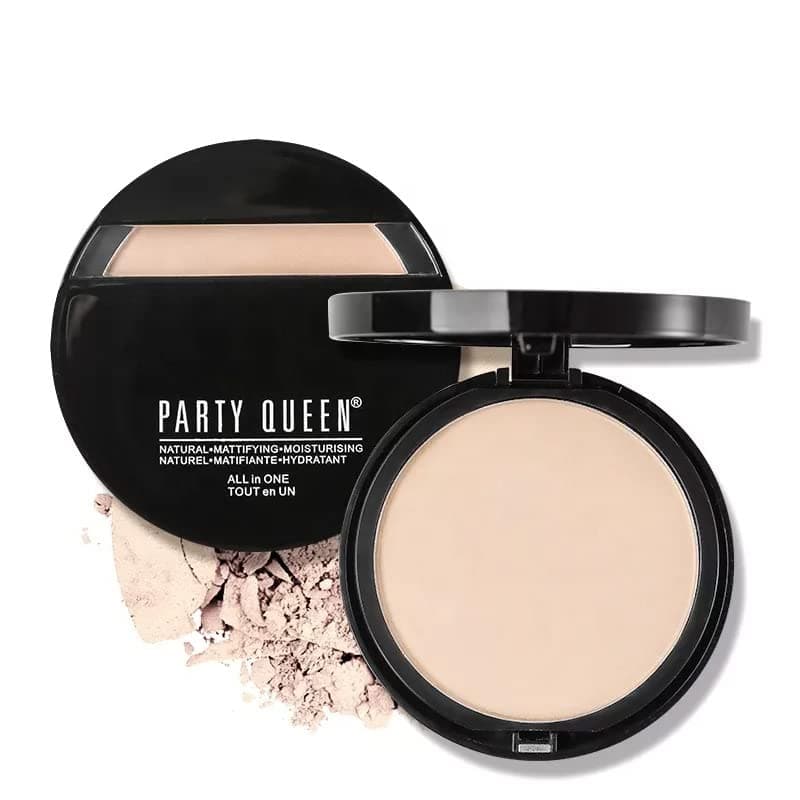 Party Queen Radiance Smooth Matte Face Pressed Powder, Oil Control Fix Compact Powder. (MEDIUM)