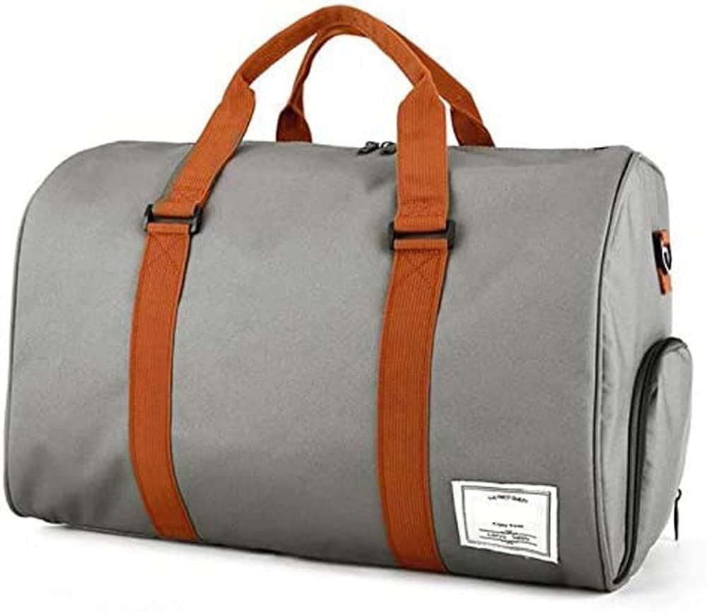 Nyganmelloz Sports Gym Bag with Shoes Compartment Large Capacity Gym Bag Travel Duffel Bag Multi Pocket Duffel Bag for Men and Women Workout Travel Grey