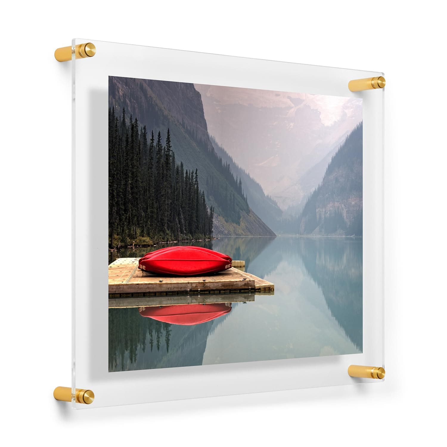 Wexel Art11x14" Clear UV Grade Acrylic Floating Picture Frame Double Panel Photo Display with Gold Hardware for Hanging Contemporary Art and Images on Wall