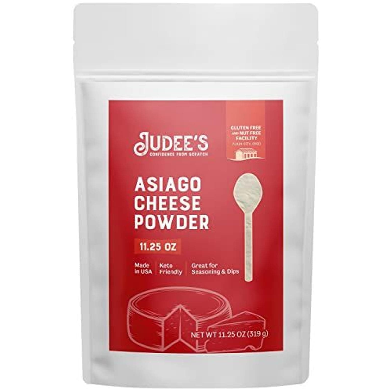 Judee’s Asiago Cheese Powder 11.25 oz- Gluten-Free and Nut-Free - Use in Seasonings and Salad Dressings - Great for Dips, Spreads and Sauces - Made in USA