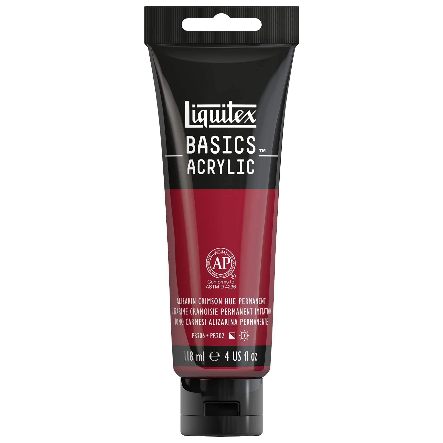 Liquitex BASICS Acrylic Paint, 4-oz tube, Alizarin Crimson Hue