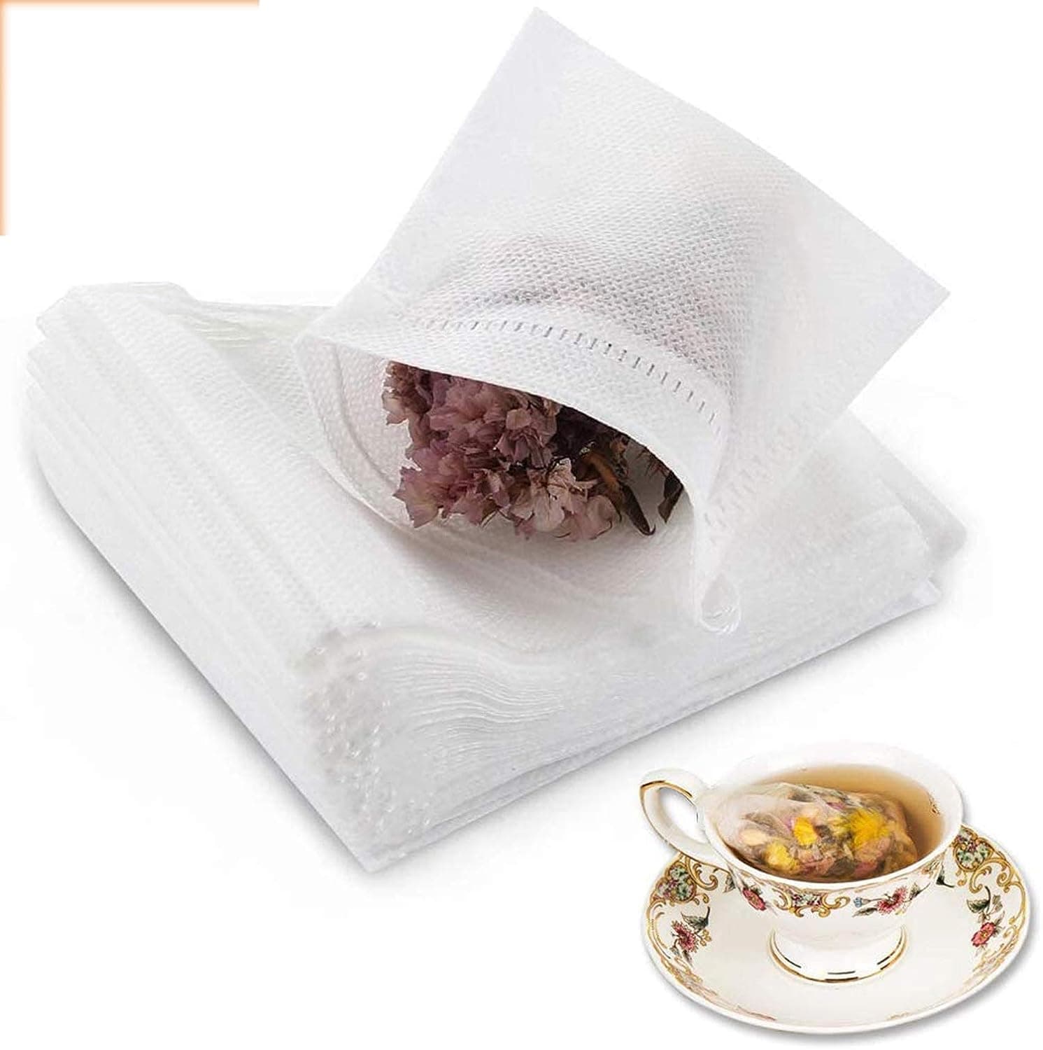 400 Pcs Cotton Muslin Drawstring Bags,Food Grade Reusable 100% Mesh Bags For Cooking, Soaking Medicinal Liquor, Tea Coffee Filter, Store Spices (3.54 X 2.75 Inch)