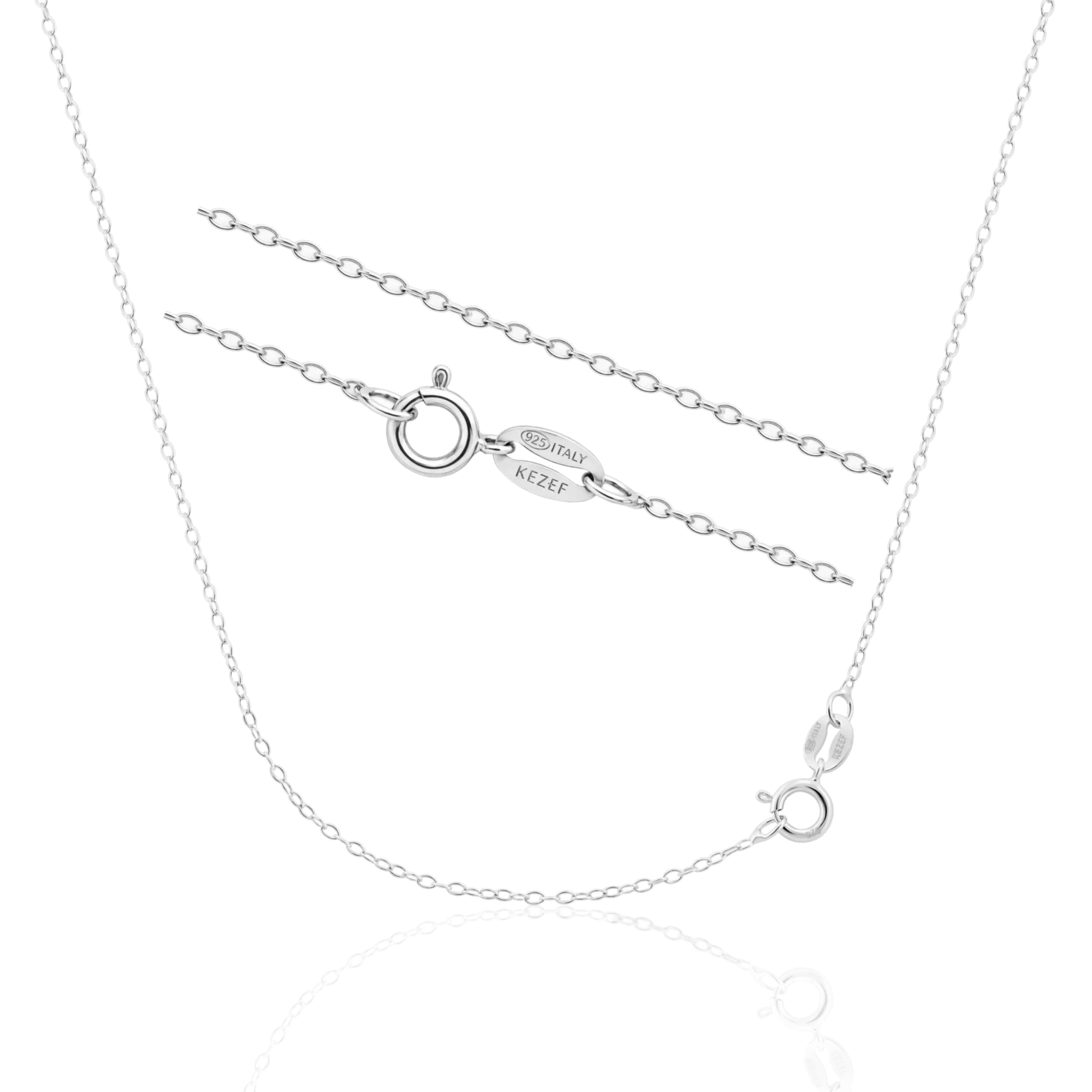 1mm 925 Sterling Silver Necklace for Women | 16-36 inch long Silver, 18k Gold, Rose Gold Necklaces for Women - Made In Italy Real Cable Chain Jewelry | Dainty cadena de plata s925 para mujer
