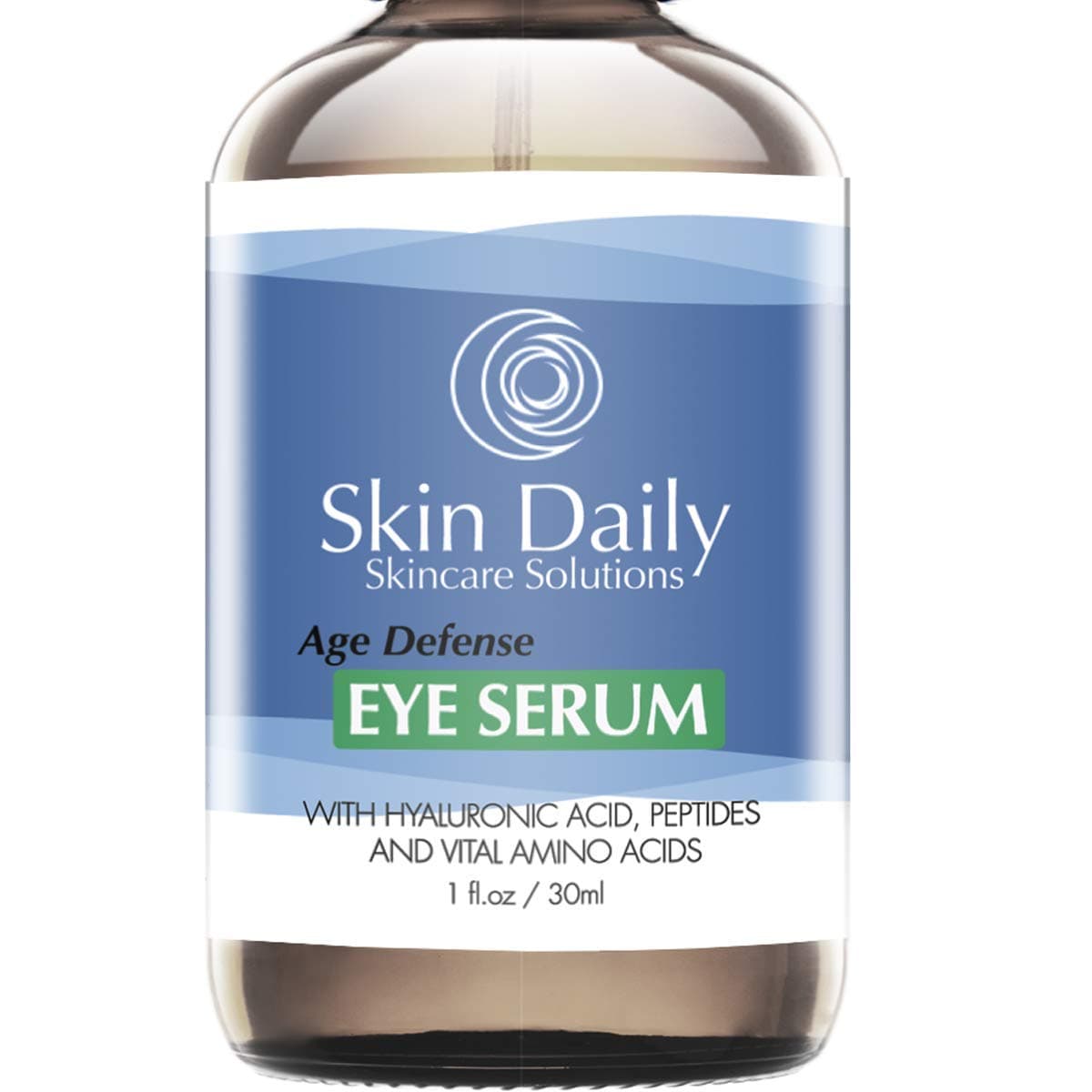 Skin Daily Eye Serum - Powerful Amino Acids, Peptides, Hyaluronic Acid, Cucumber Water, Jojoba Oil - 1 oz