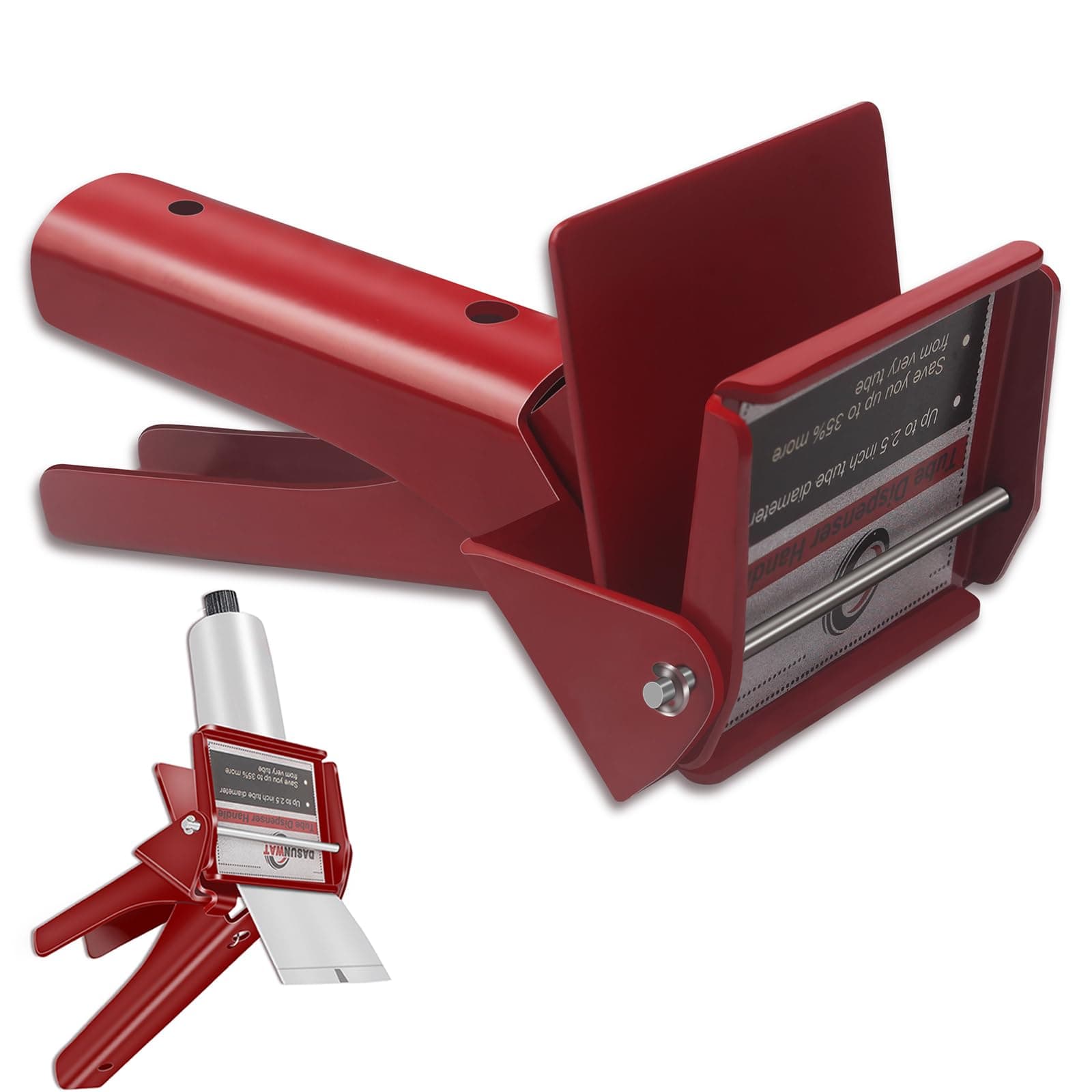 Tube Extrusion Tool - Efficient RTV and Silicone Dispenser That maximizes The use of All Material in The Tube and Prevents Material Waste(Red)