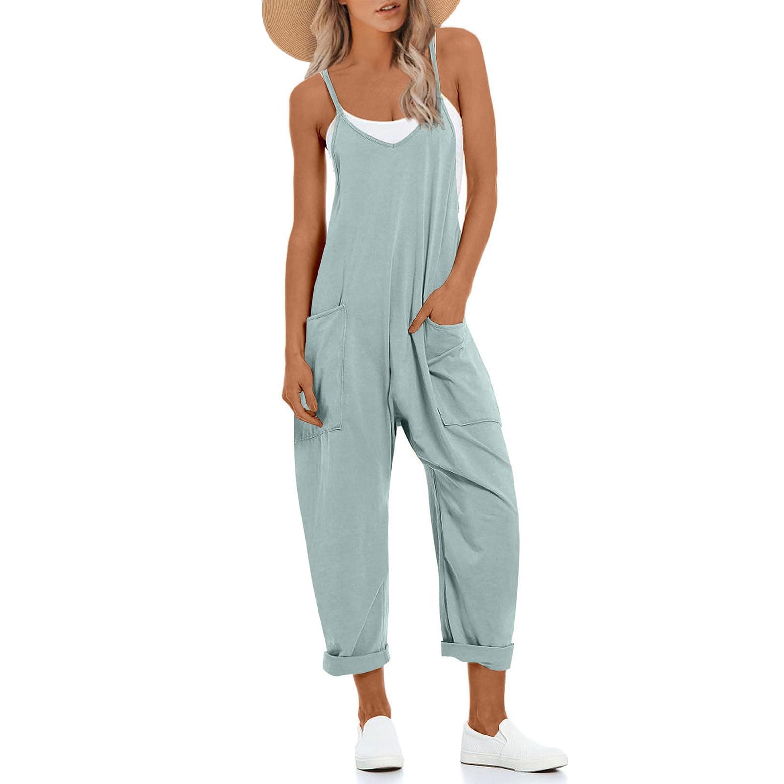 One Piece Jumpsuits for Women Casual Overalls Summer Rompers Trendy Jumpers Beach Vacation Outfits Travel Clothes