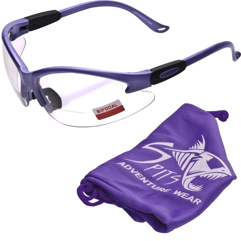 Cougar BIFOCAL Safety Glasses - Powder Puff Series - Powder PURPLE Frame 2.50 Magnifier