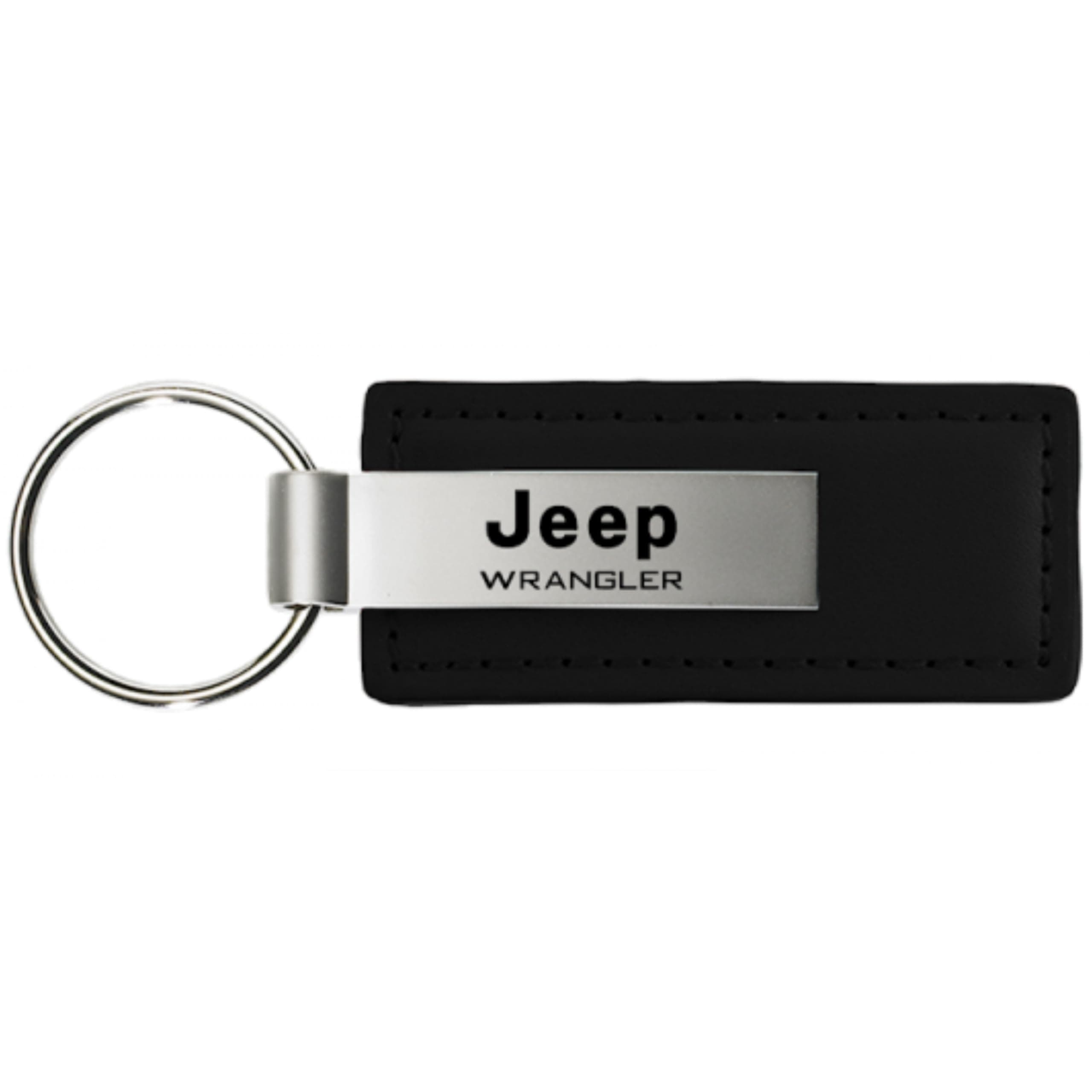 AU-TOMOTIVE GOLD, INC. Officially Licensed Leather Key Chain for Jeep Wrangler (Black)