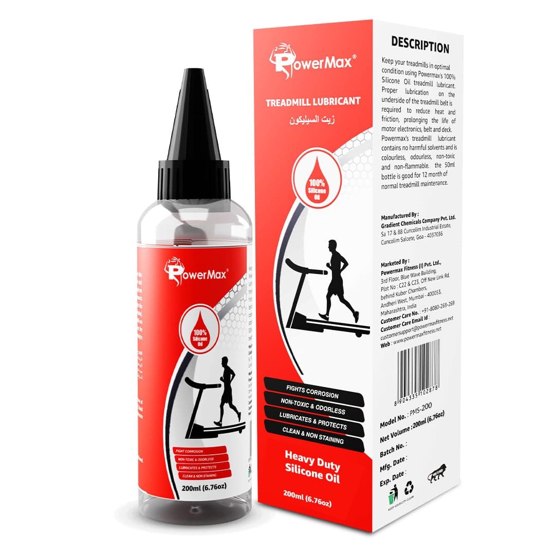 Multi-Purpose PMS-200 Silicone Oil Bottle 100% 200ml Pure Silicone Treadmill Belt Lubricant, Full Belt Width Lubrication, No Odor & No Propellants, Nozzle Cap for Easy Application