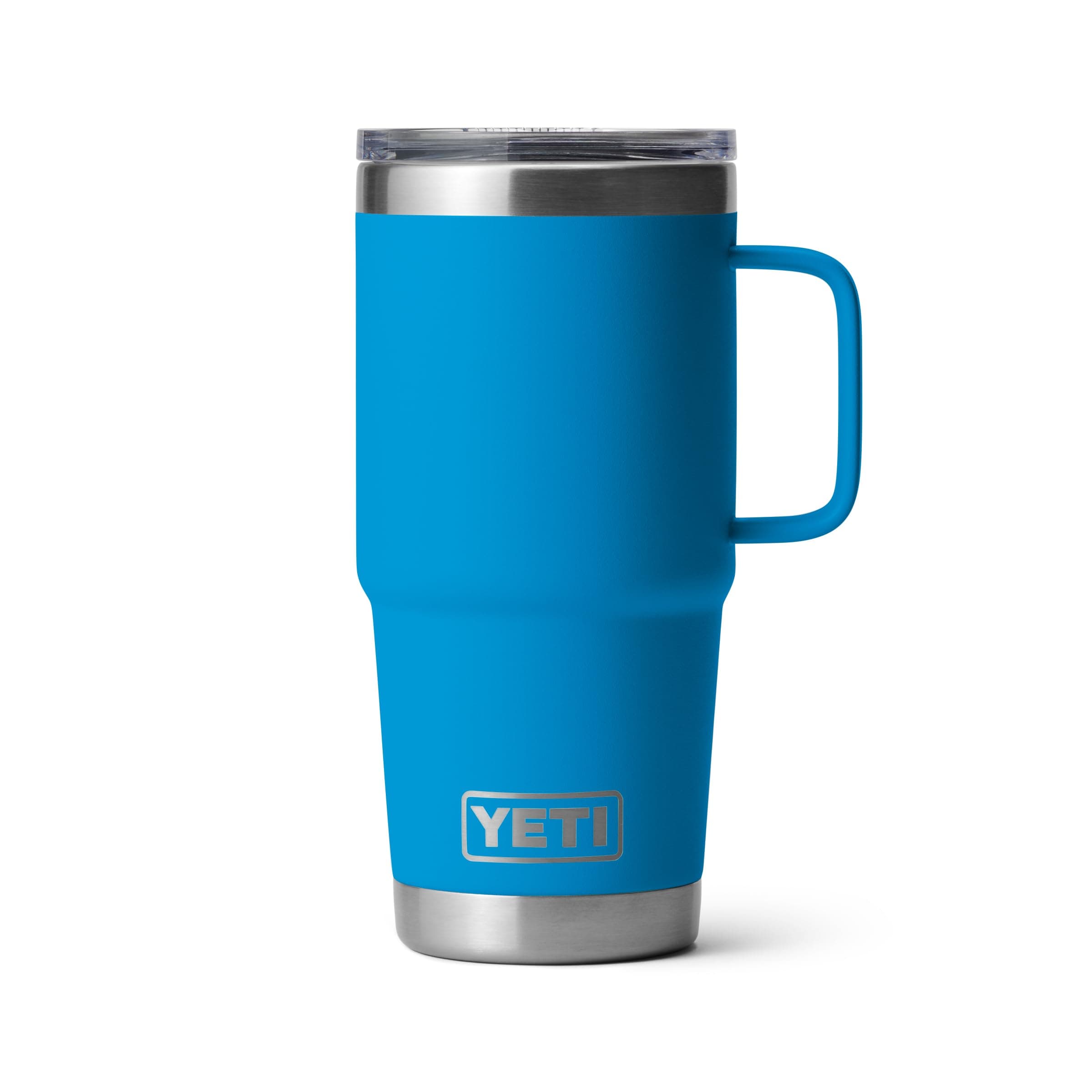 Rambler 20 oz Travel Mug, Stainless Steel, Vacuum Insulated with Stronghold Lid, Big Wave Blue