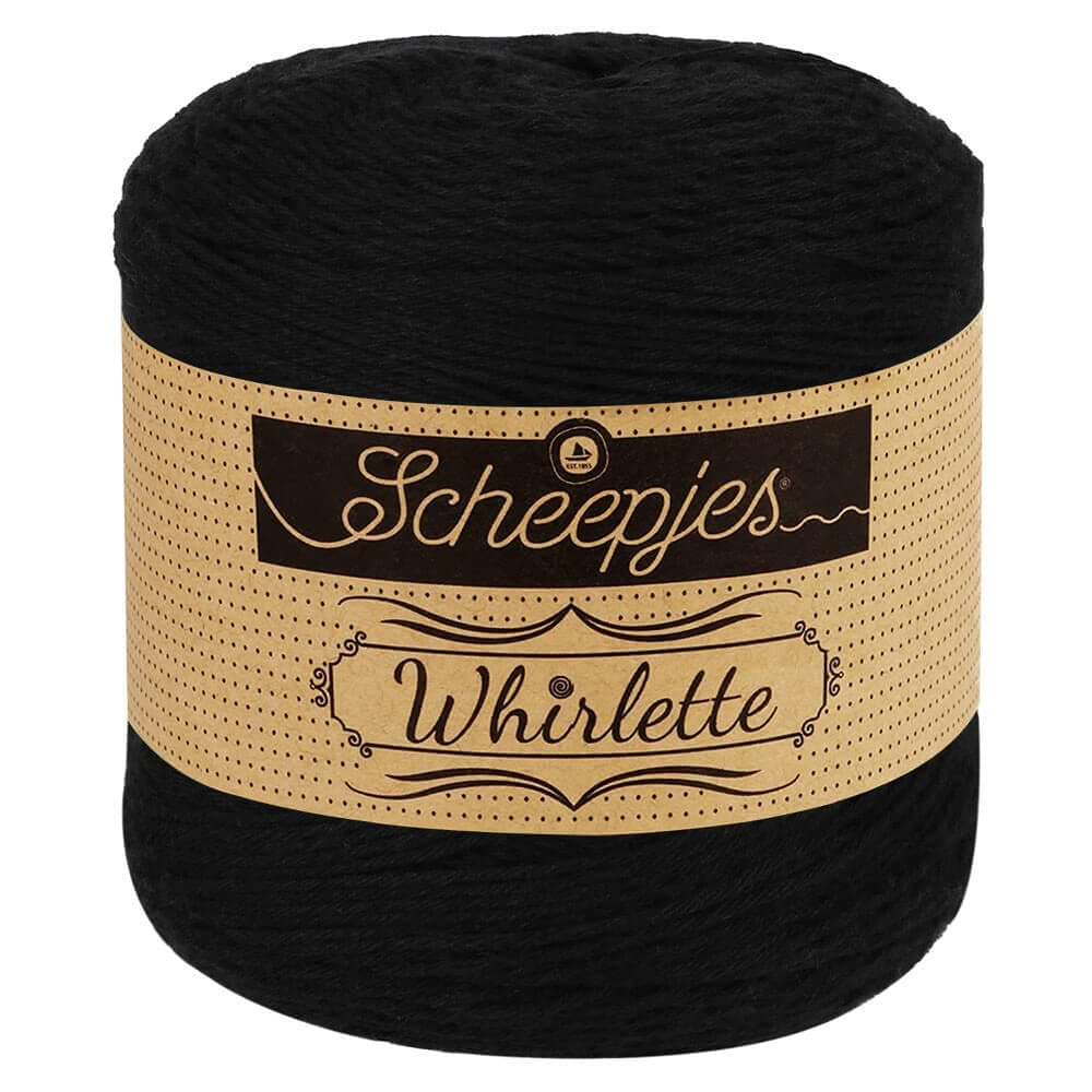 Whirlette 100g - 851 Liquorice, Cotton and Acrylic Yarn for Knitting and Crochet