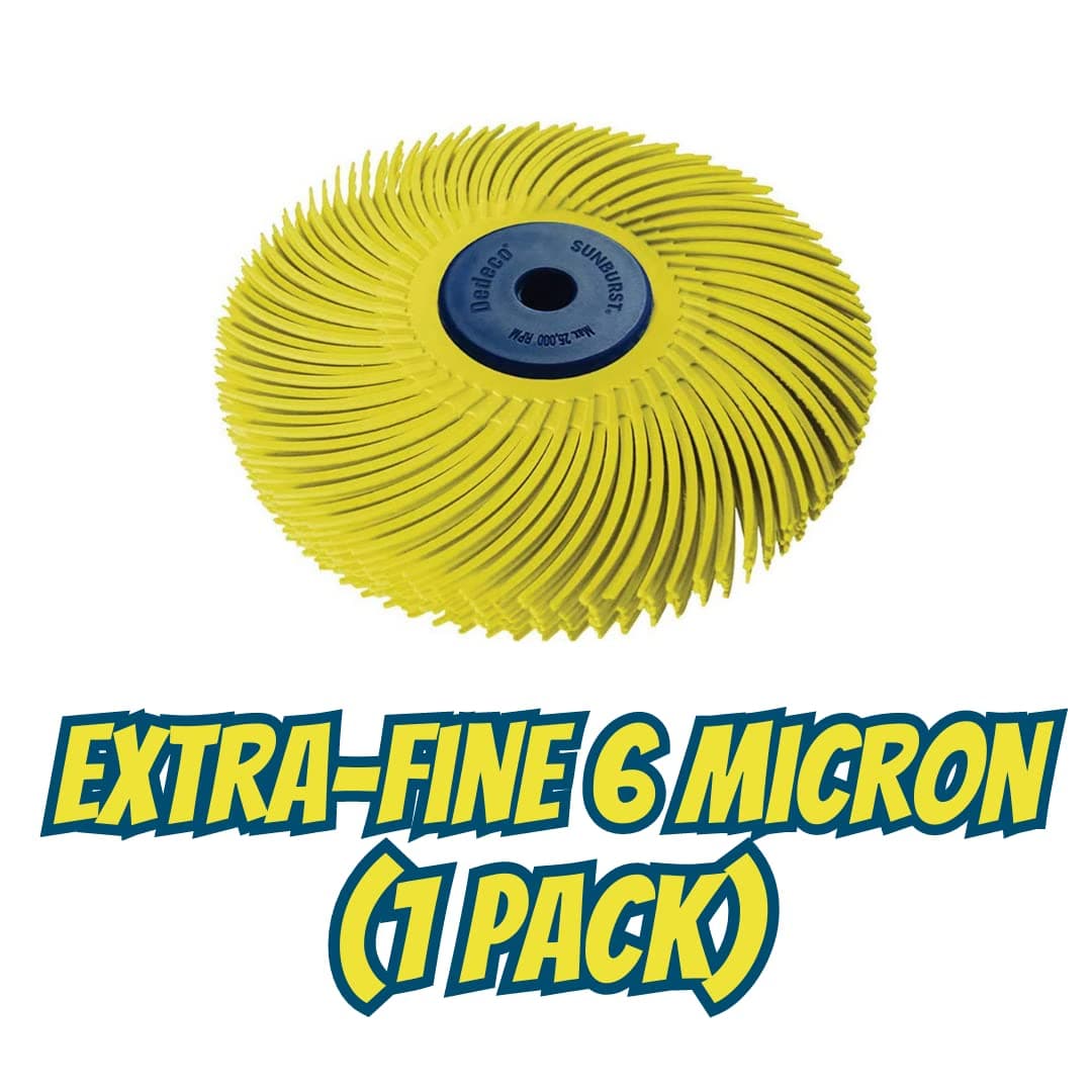 Dedeco Sunburst Radial Bristle Discs - 3”(76mm) Dia, TC Bristle, 6-Ply, 1/4”(6mm) Arbor, Cleaning Buffer Polisher Rotary Tool Accessories, Coarse 80 Grit, Yellow Aluminum Oxide -1 Pack