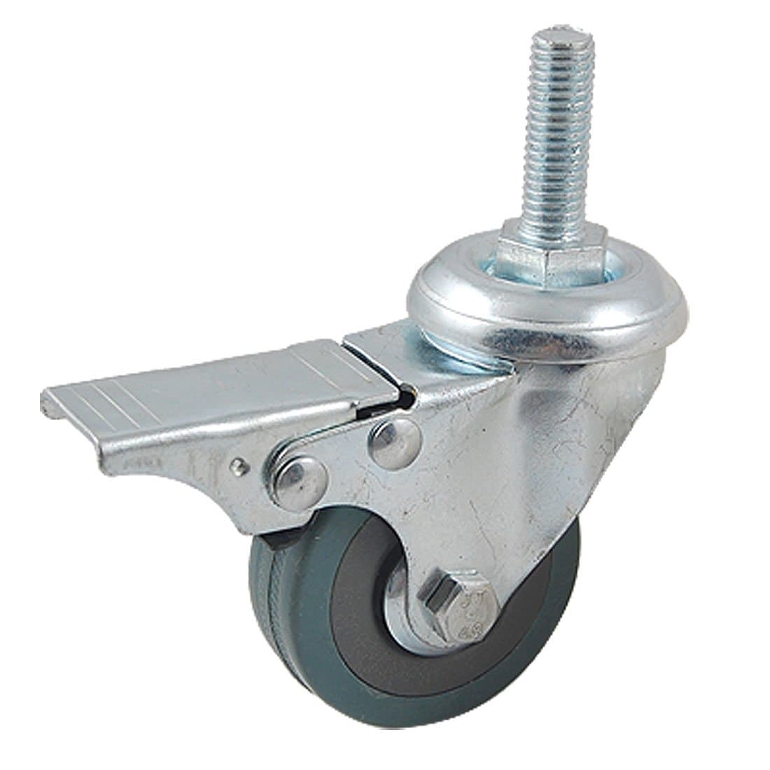Uxcell 2-Inch Wheel Trolley Stem Industrial Swivel Caster Brake, Gray