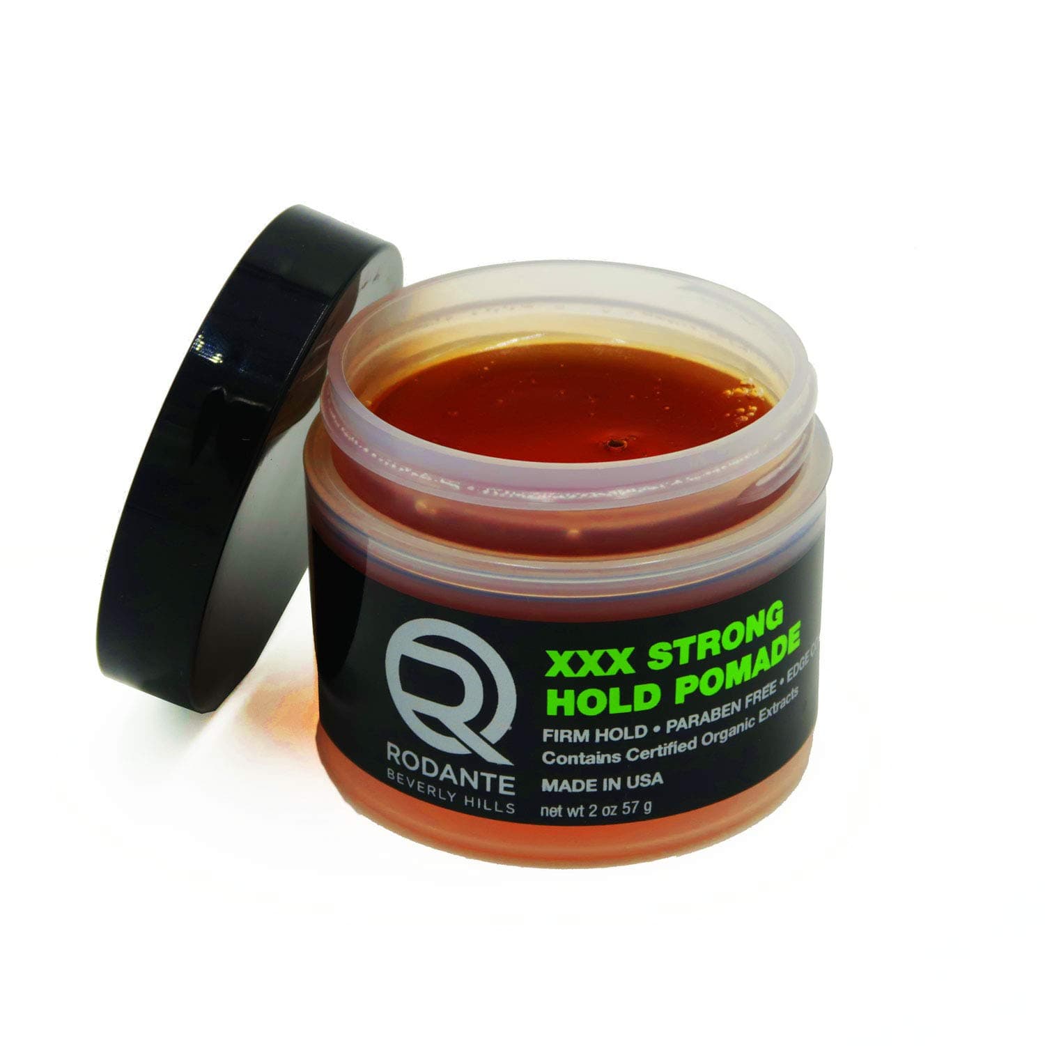 Rodante Beverly Hills Strong Hold Pomade | Premium Vegan Firm Hold Matte Finish Shine | Styling Control | Travel Size 2 oz