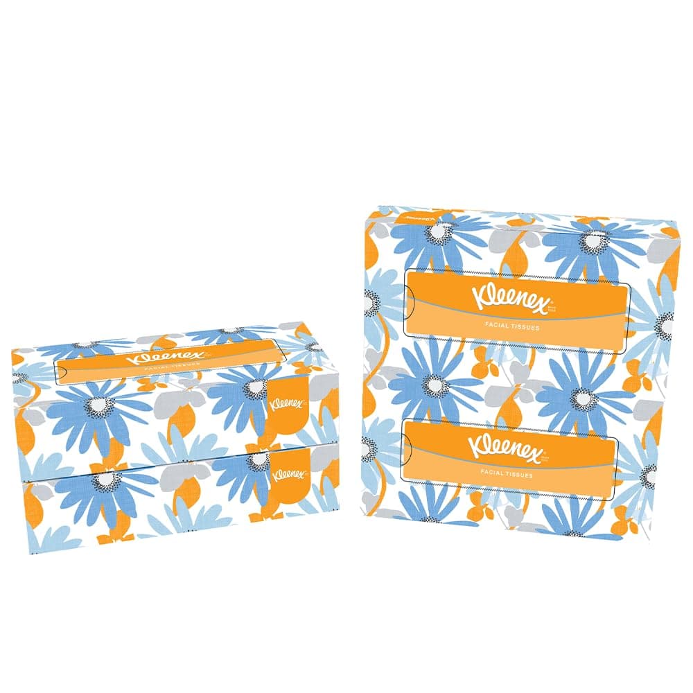 2 ply Facial Tissue Flat Box, 100 Pulls, Pack of 4 (Total 400 Sheets) (60036)