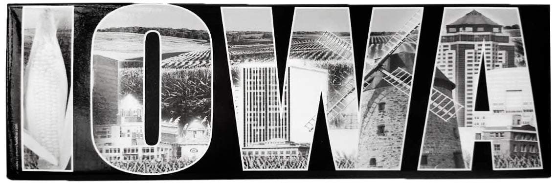 CityDreamShop Iowa City Refrigerator featuring Beautiful Scenerio & Embossed Iowa Collectible Souvenir Fridge Photo Magnet