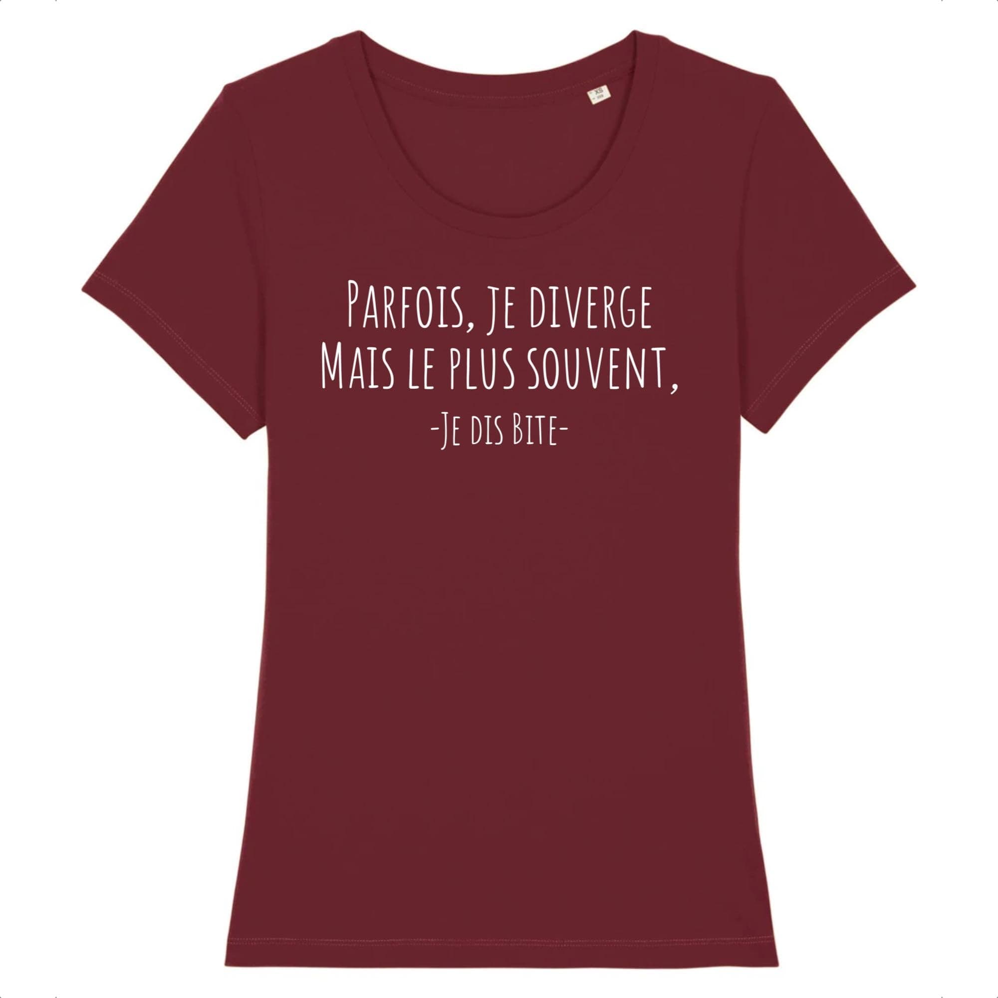 La French TouchParfois Je diverge T-Shirt for Women – Made in France – 100% Organic Cotton – Birthday Gift Humour Punchlines Original Funny