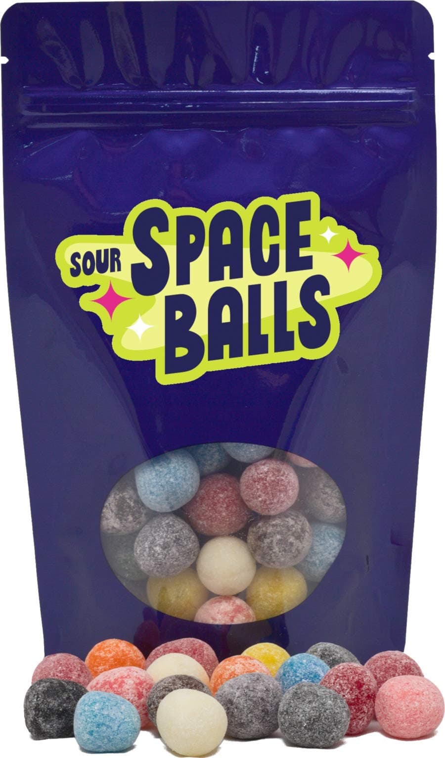 Sour Space Balls - Sour Planets With Sweet Jelly Cores, 10 Flavor Variety - 1/2LB Bag