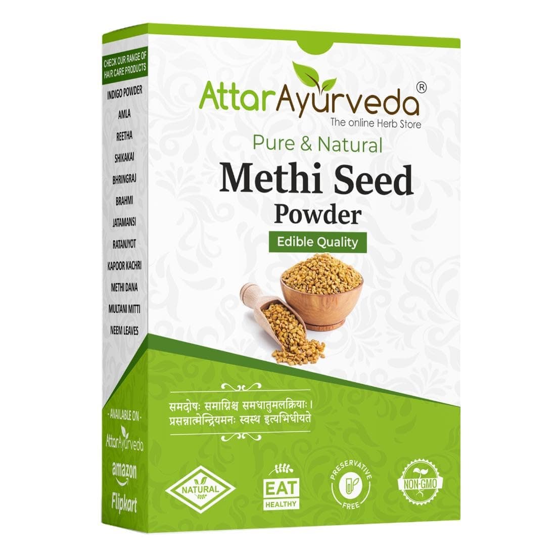 Attar Ayurveda Methi Seed Powder For Hair Growth - 200 g | Fenugreek Powder