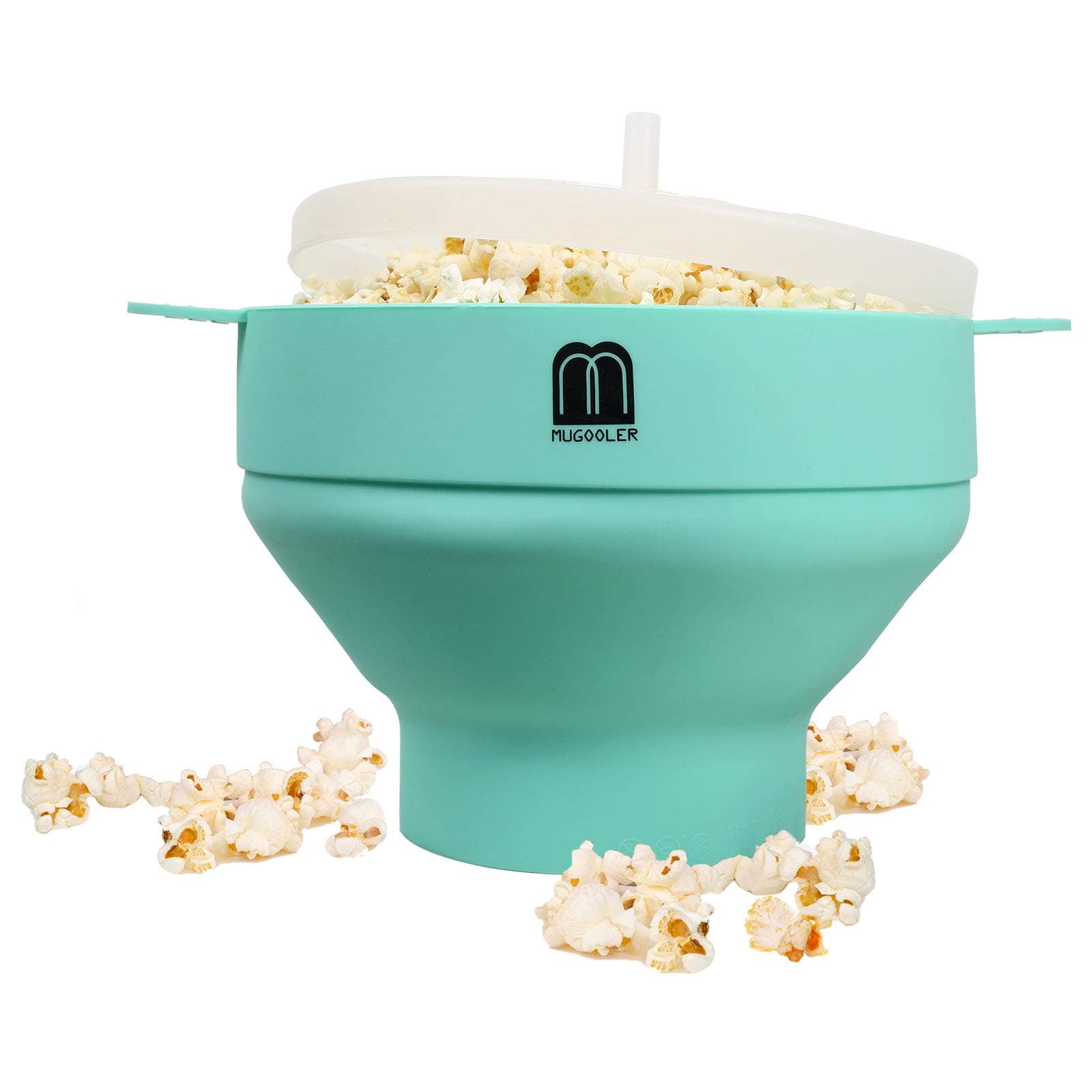 MMUGOOLER Original Microwave Popcorn Popper Silicone Popcorn Maker, Collapsible Bowl with Lid, Without BPA and Dishwasher Safe, Quick & Easy(Blue)