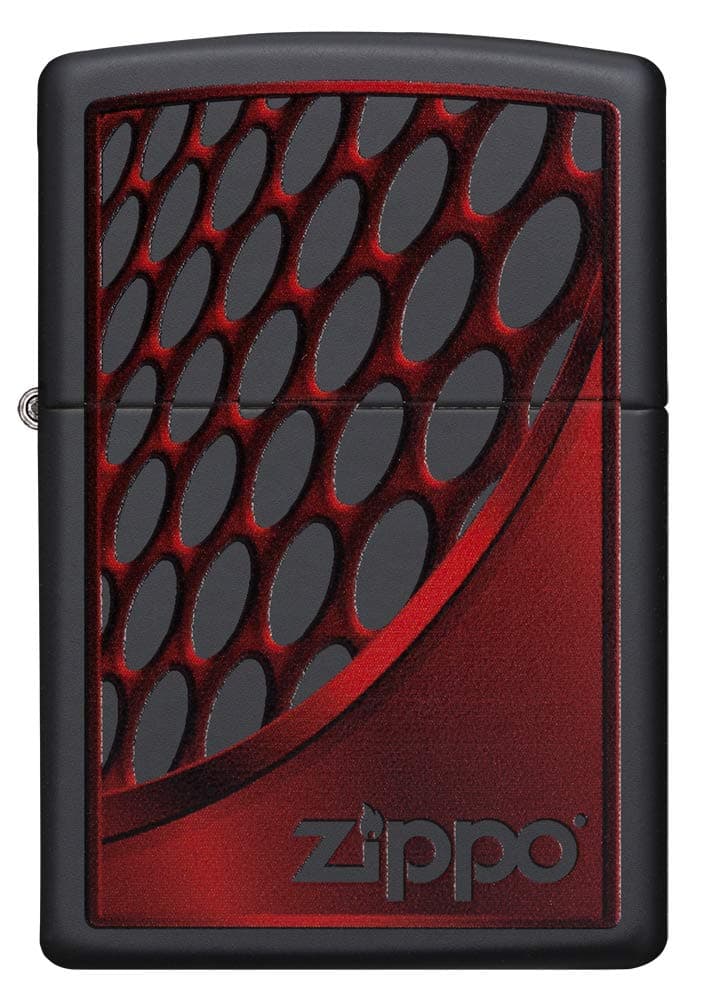 Windproof Lighter - Classic Model - Red and Chrome Brass - Refillable for a Lifetime Use - Adjustable Flame - Gift Box - Metal Construction - Made in USA
