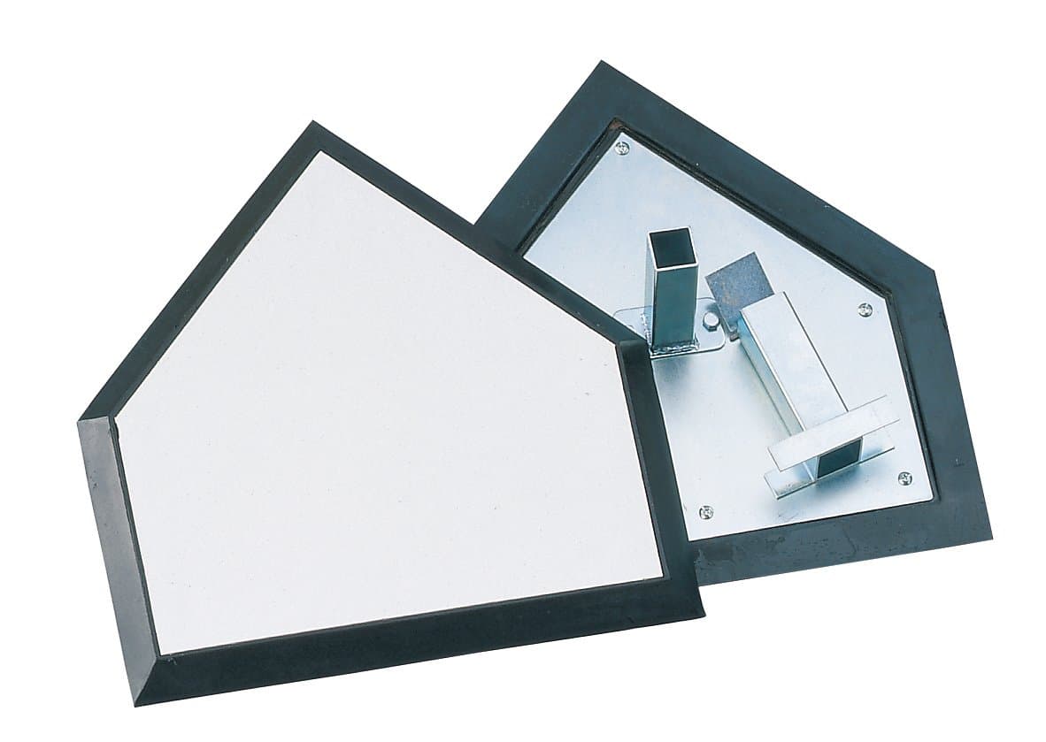 Champion Sports Universal Homeplate – Molded Rubber, Metal Bottom Home Plate with Ground Anchor and Spikes