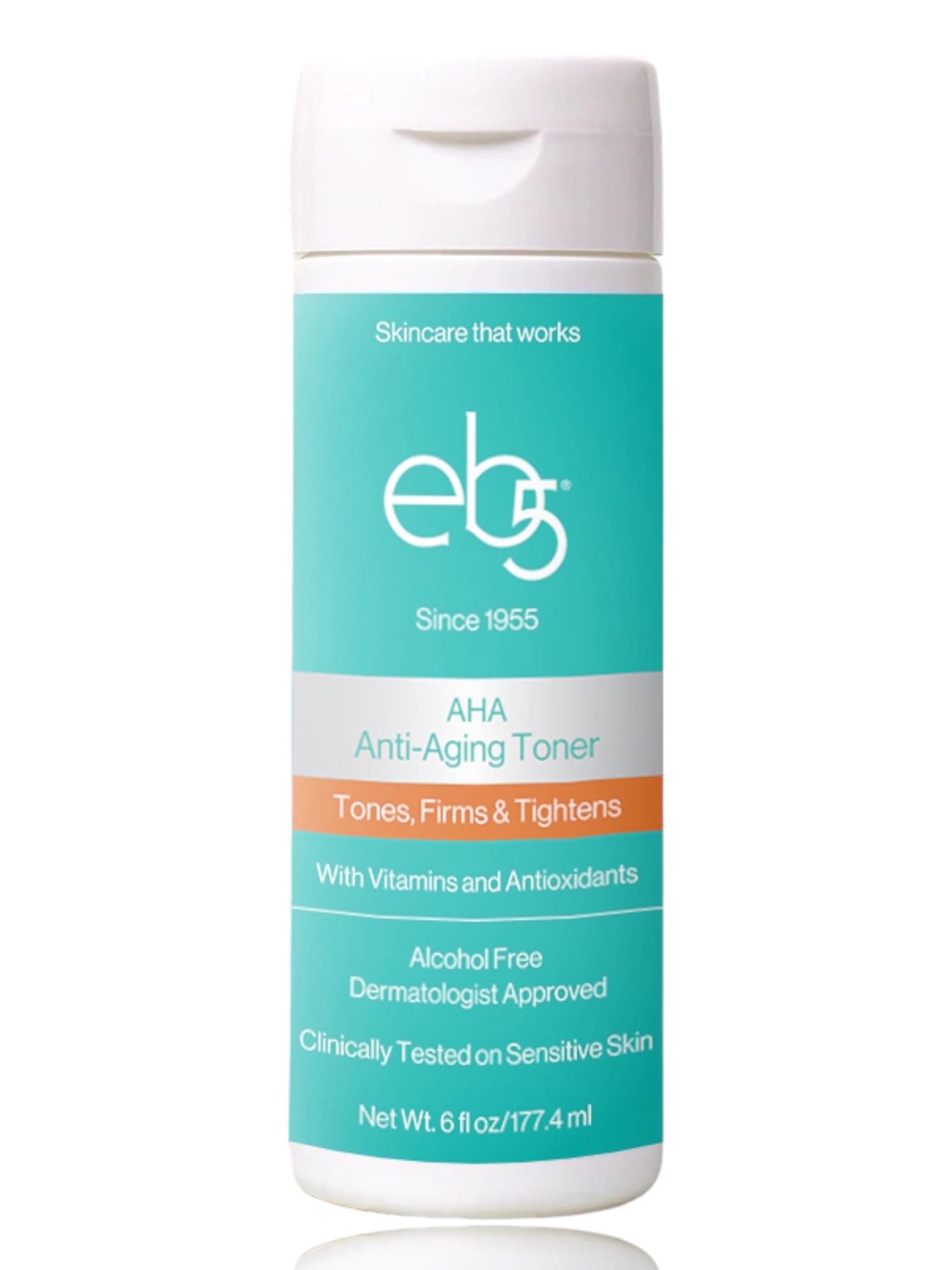 eb5 Aha Anti-Aging Facial Toner with Vitamins and Antioxidants, Tones, Firms & Tightens, Alchohol-Free, Clinically Tested on Sensitive Skin (6 fl oz)