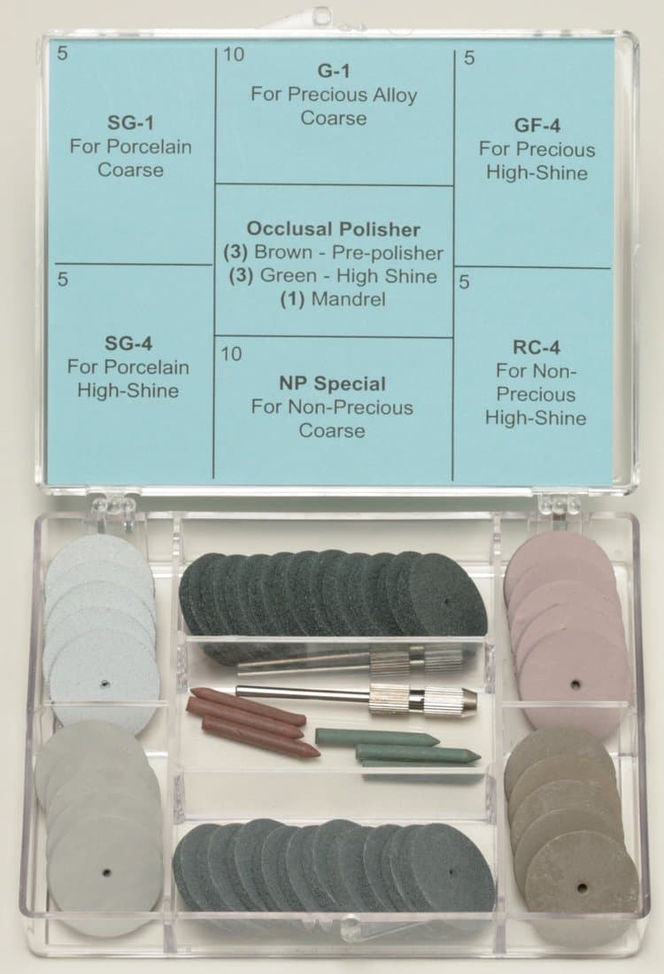 Pacific Abrasives Lab Kit. Complete Polishing kit for Porcelain and Metals (48 Pieces per kit)