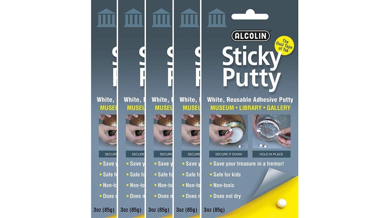 15oz Sticky Putty- Reusable Museum & Gallery Quality Adhesive Putty - Won't Dry Out, Repsitionabe (5x3oz Pack)