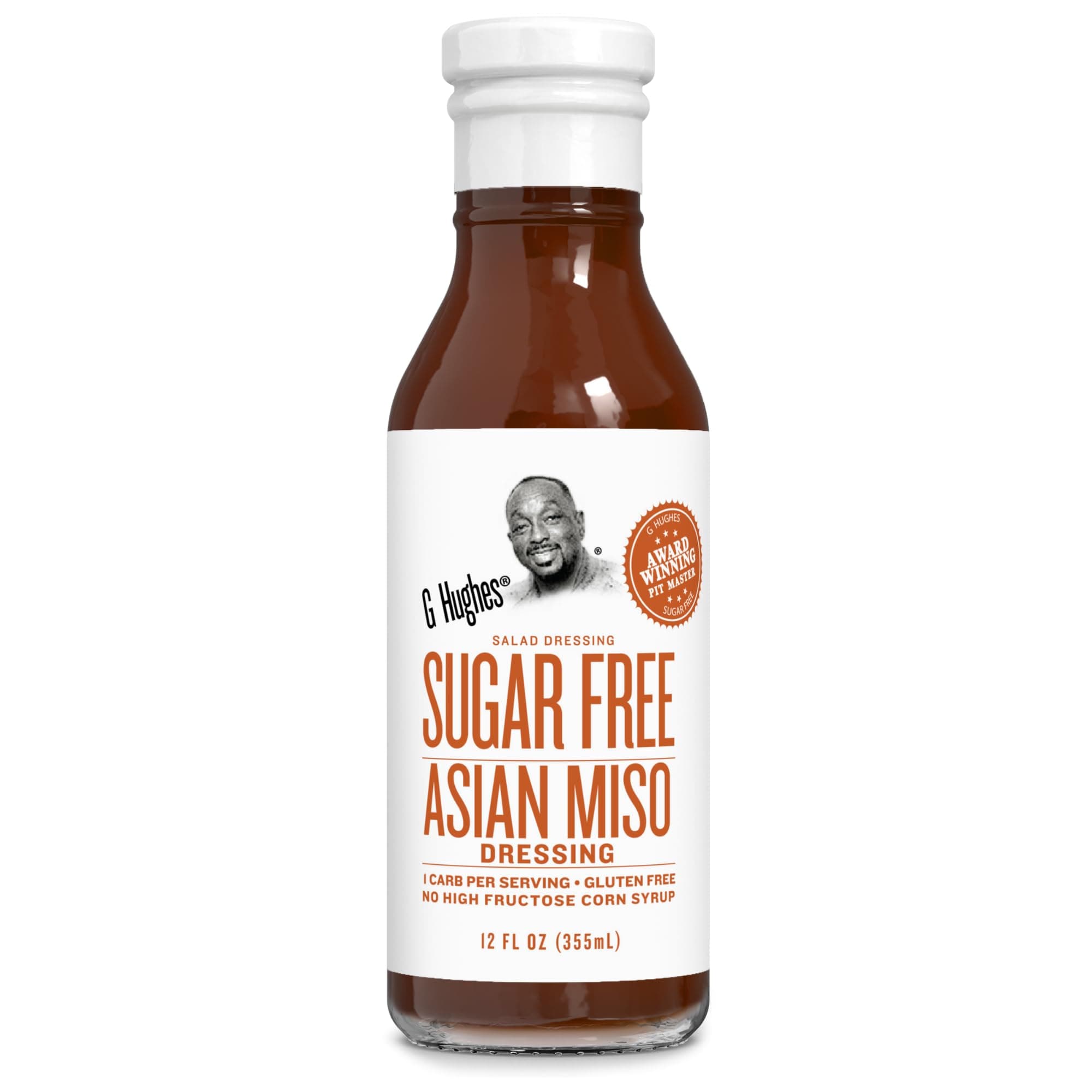 G Hughes Sugar Free, Asian Miso Dressing - Asian Salad Dressings, Asian Dressings, Gluten Free Salad Dressings, Miso Salad Dressing, No Added Sugar - 12 Oz. (1-Pack)